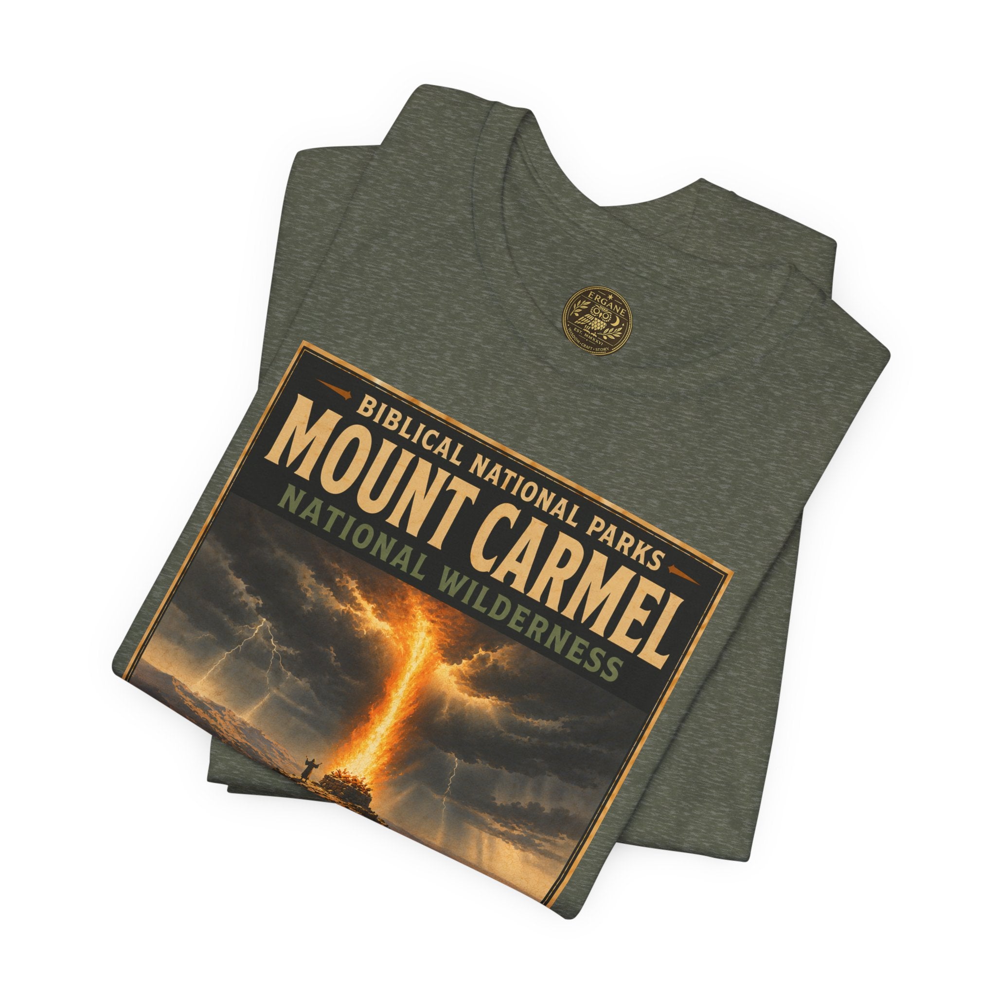 Biblical National Parks Collection V- Prophets & Wonders #025/030 1 Kings 18 | Vintage nature poster Tee | Biblical national parks graphic shirt