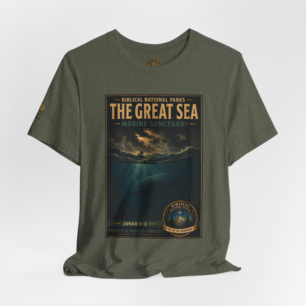 Biblical National Parks Collection V- Prophets & Wonders #030/030 Jonah 1-2 | Vintage nature poster Tee | Biblical national parks graphic shirt