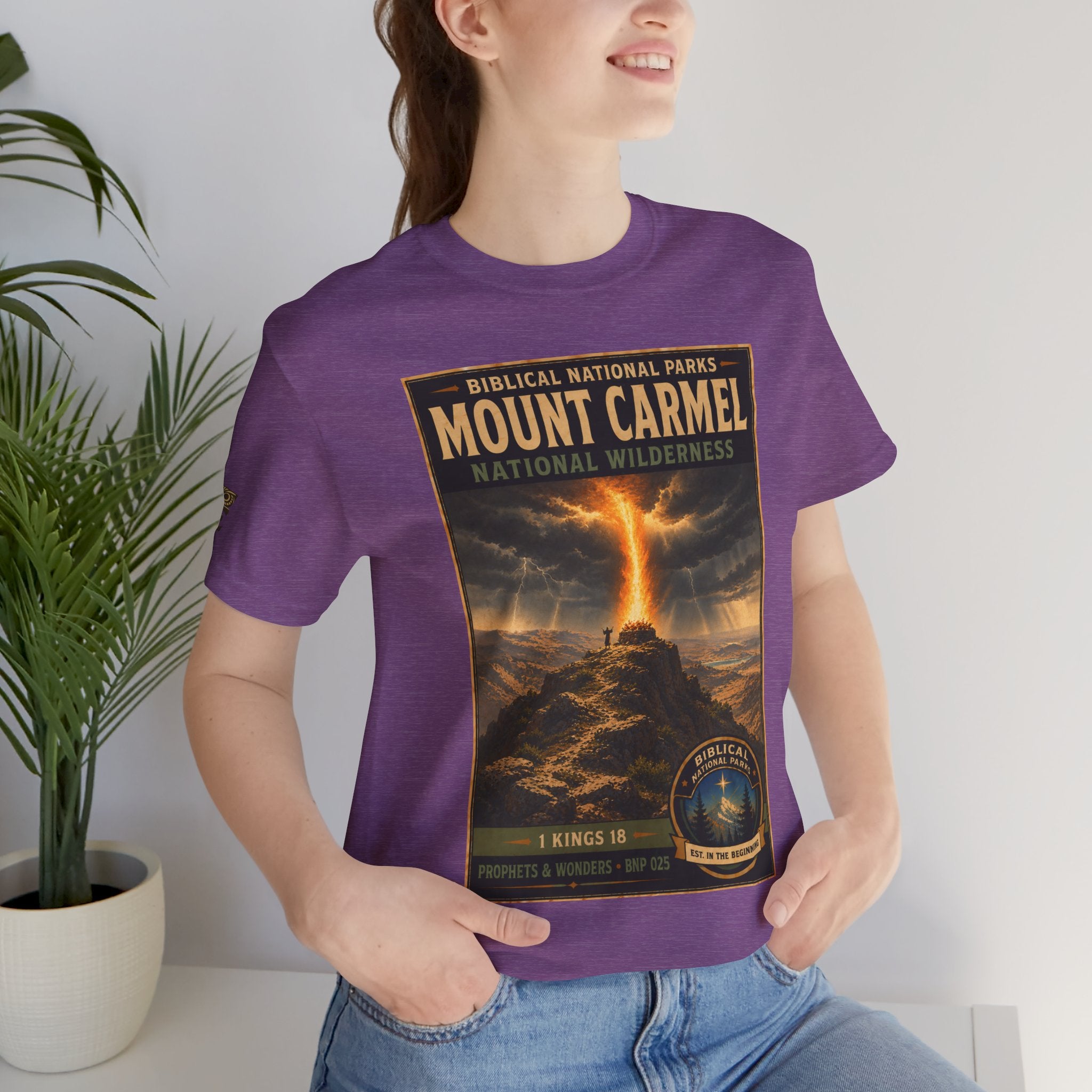 Biblical National Parks Collection V- Prophets & Wonders #025/030 1 Kings 18 | Vintage nature poster Tee | Biblical national parks graphic shirt
