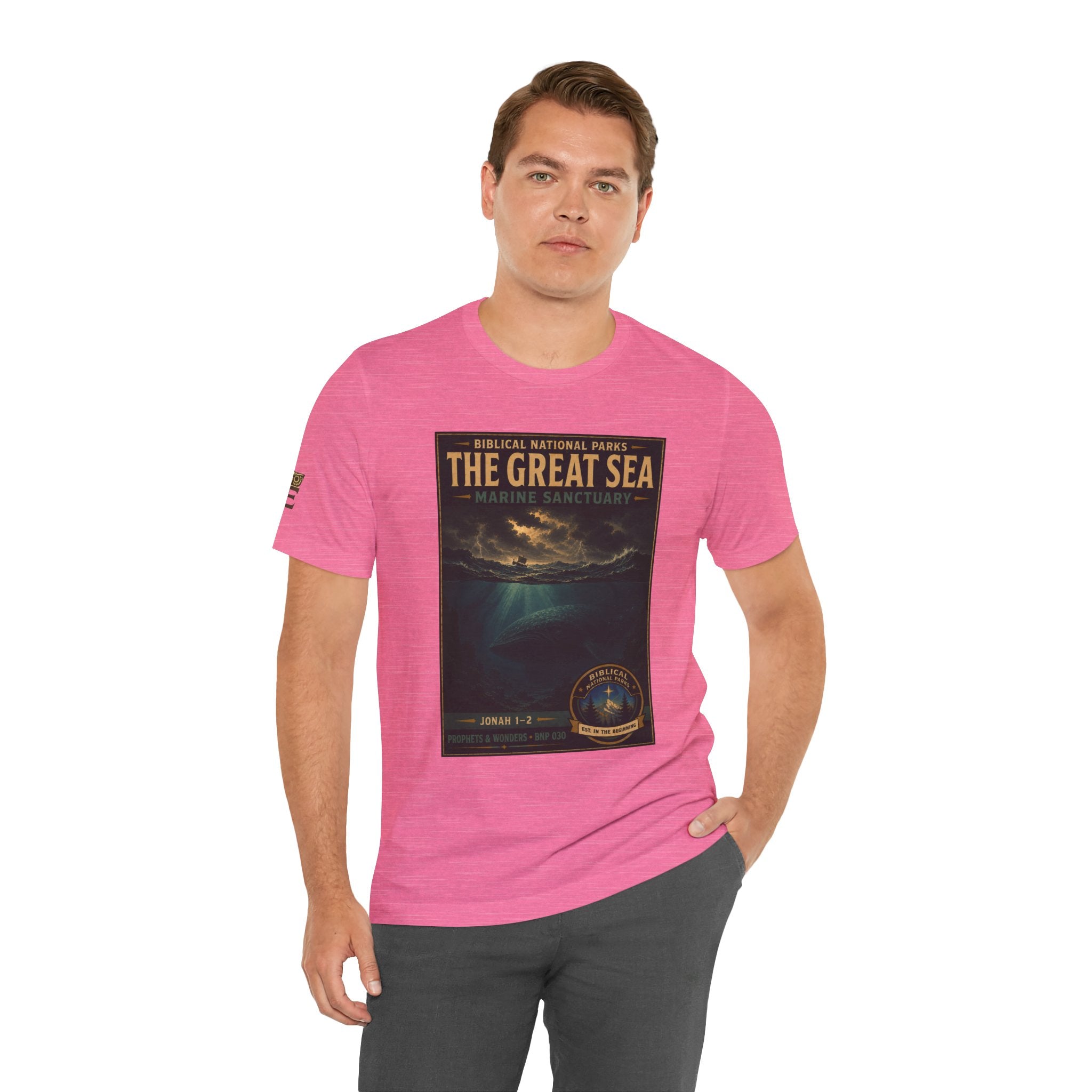 Biblical National Parks Collection V- Prophets & Wonders #030/030 Jonah 1-2 | Vintage nature poster Tee | Biblical national parks graphic shirt