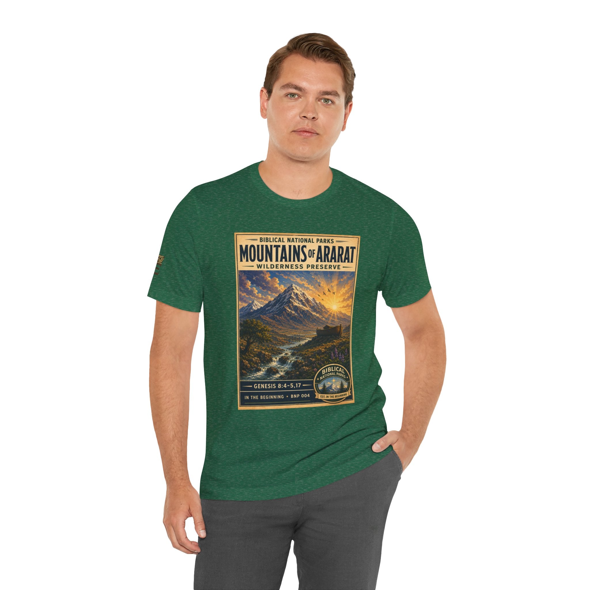 Biblical National Parks Collection I- In The Beginning #004/006 Genesis 8:4-5,17 | Vintage nature poster Tee | Biblical national parks graphic shirt