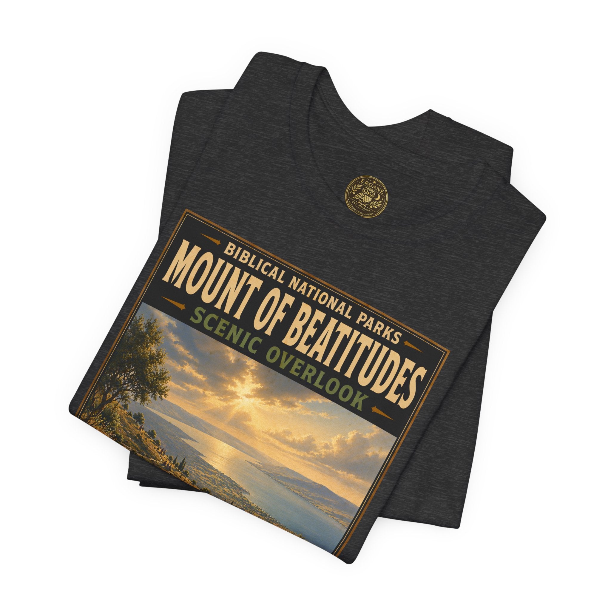 Biblical National Parks Collection VI- Galilee #033/035 Matthew 5-7 | Vintage nature poster Tee | Biblical national parks graphic shirt