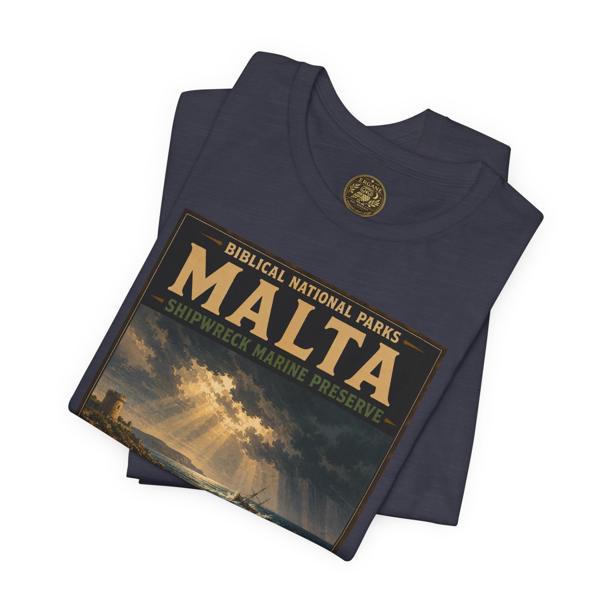 Biblical National Parks Collection VIII- The Apostles' Trails #049/049 | Acts 27-28 | Vintage nature poster Tee | Biblical national parks graphic shirt
