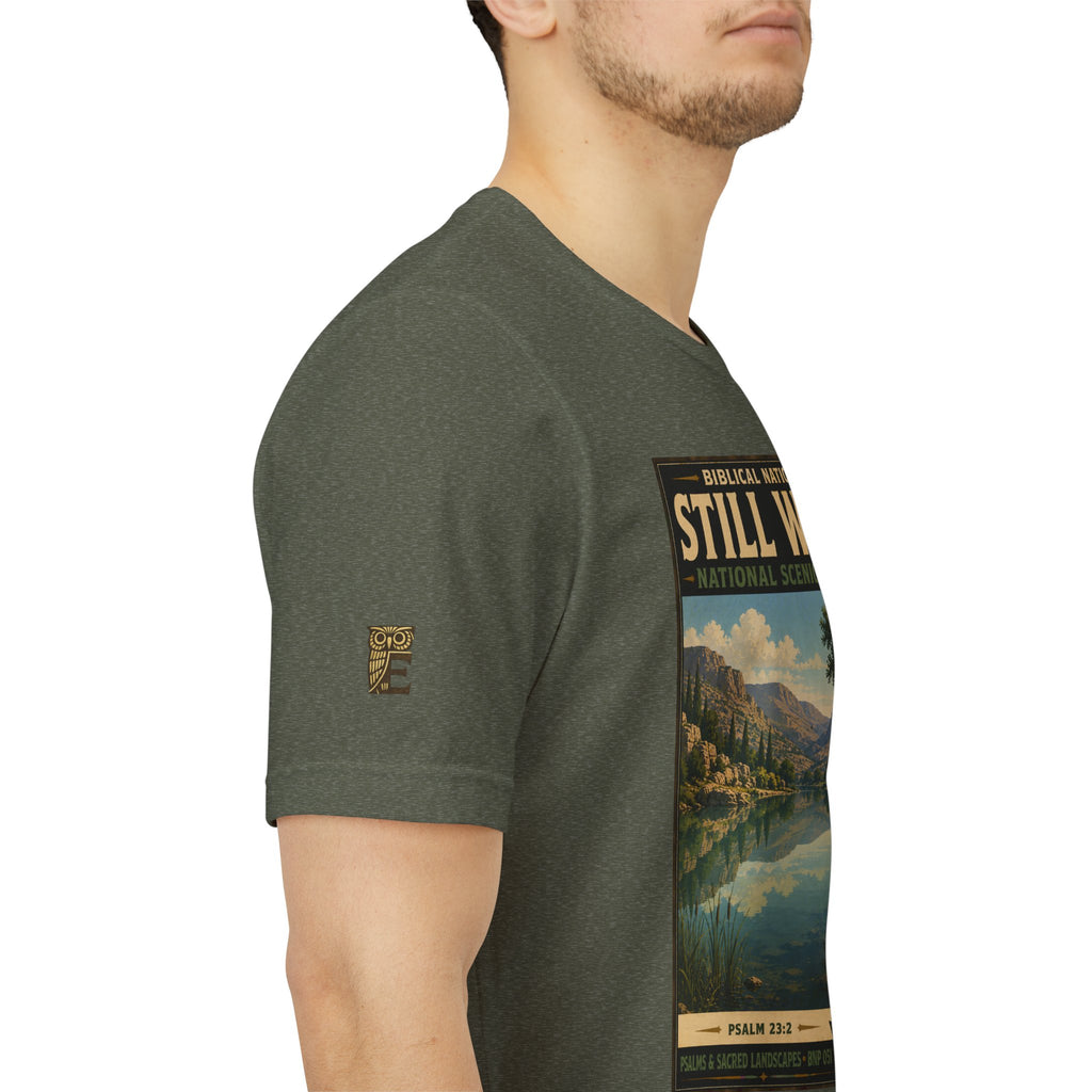 Biblical National Parks Collection IX- #051/054 -Psalms & Sacred Landscapes | Psalm 23:2 | Vintage nature poster Tee | Biblical national parks graphic shirt
