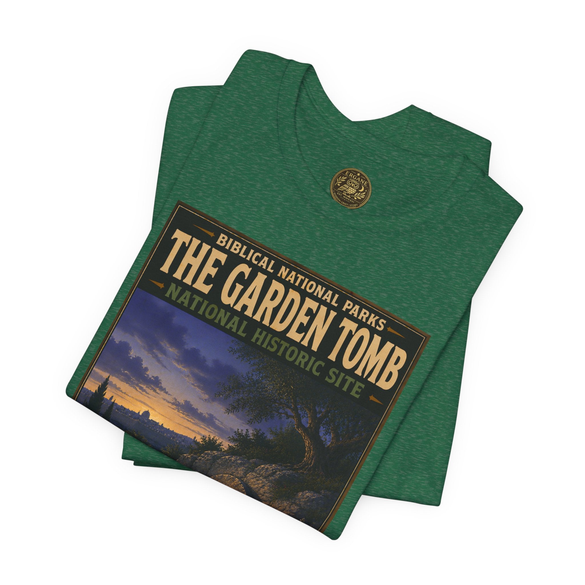 Biblical National Parks Collection VII- The Holy Week #040/041 | Matthew 27: 55-66 | Vintage nature poster Tee | Biblical national parks graphic shirt