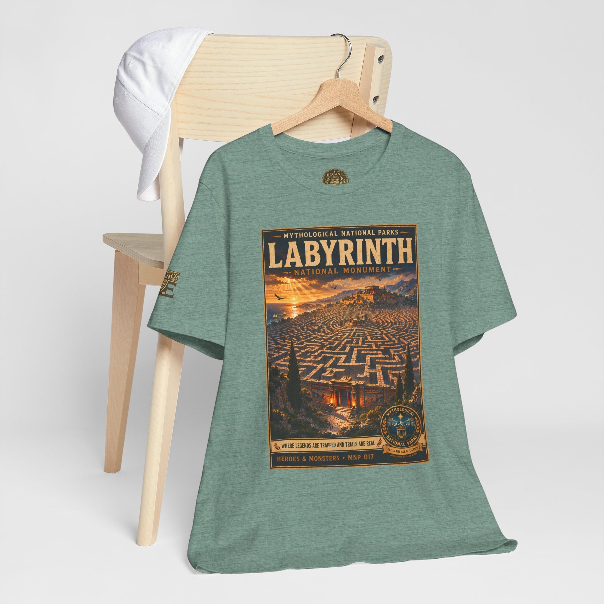 Mythological National Parks Collection III- #017-028 - Heros & Monsters | Vintage nature poster Tee | Mythological National Parks graphic shirt