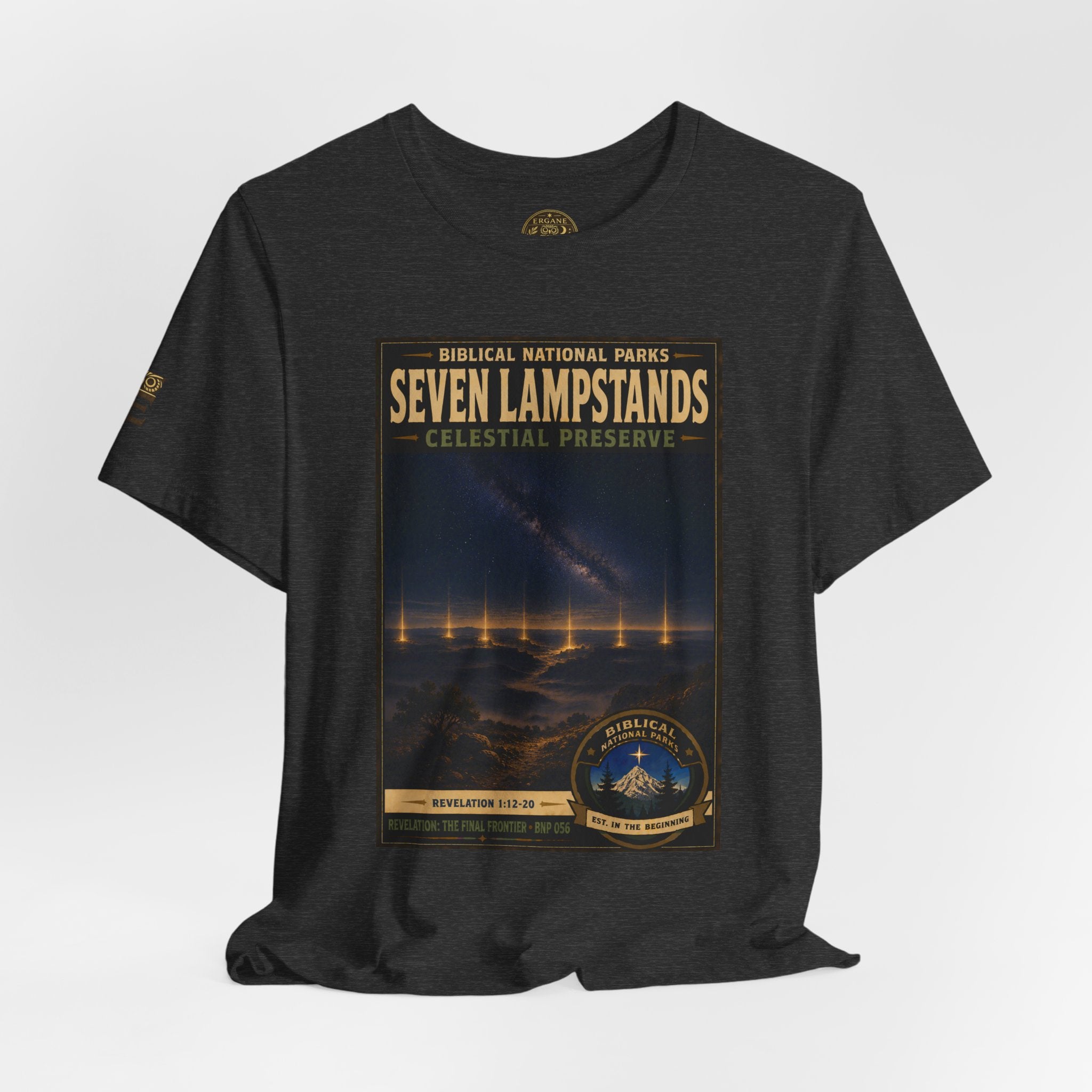 Biblical National Parks Collection X- #056/061 - Revelation: The Final Frontier | Revelation 1: 12-20 | Vintage nature poster Tee | Biblical national parks graphic shirt