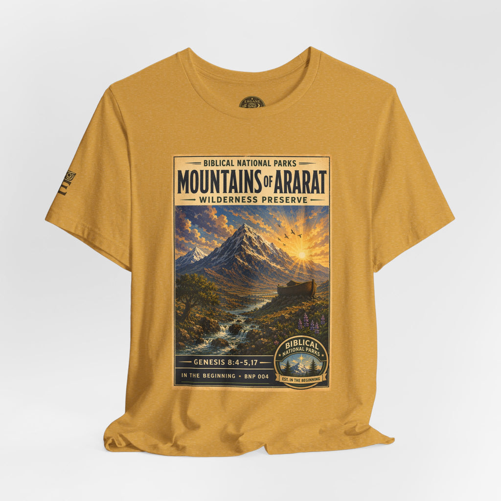 Biblical National Parks Collection I- In The Beginning #004/006 Genesis 8:4-5,17 | Vintage nature poster Tee | Biblical national parks graphic shirt