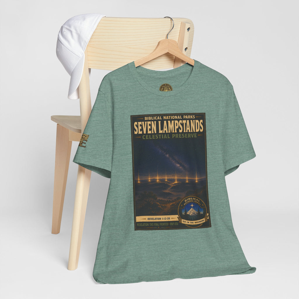 Biblical National Parks Collection X- #056/061 - Revelation: The Final Frontier | Revelation 1: 12-20 | Vintage nature poster Tee | Biblical national parks graphic shirt