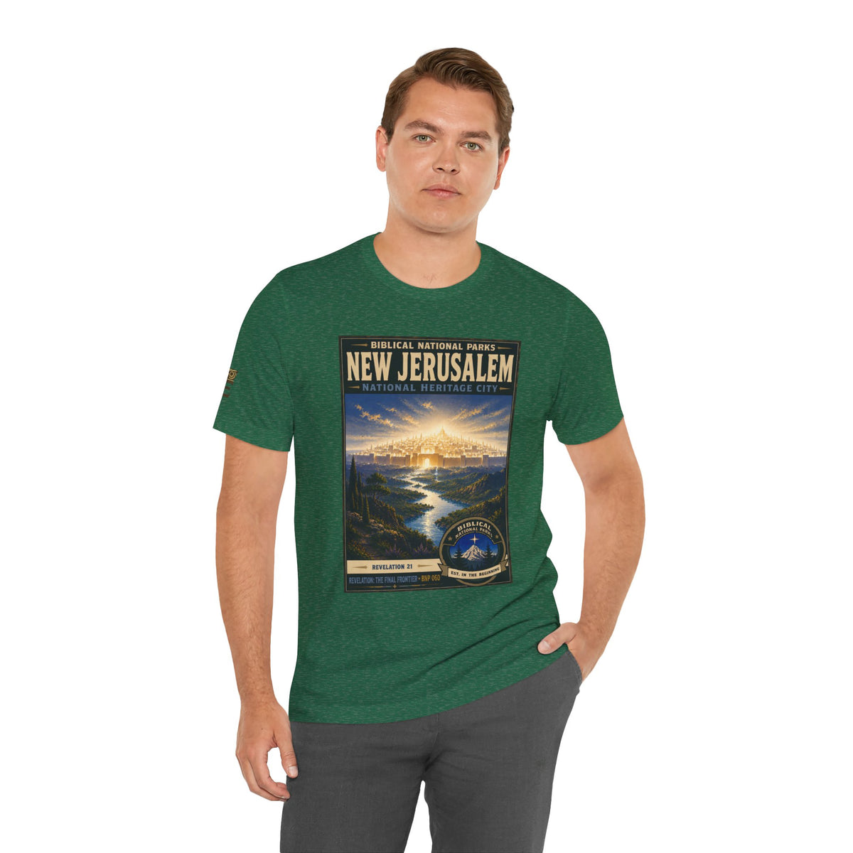 Biblical National Parks Collection X- #060/061 - Revelation: The Final Frontier | Revelation 21 | Vintage nature poster Tee | Biblical national parks graphic shirt 2