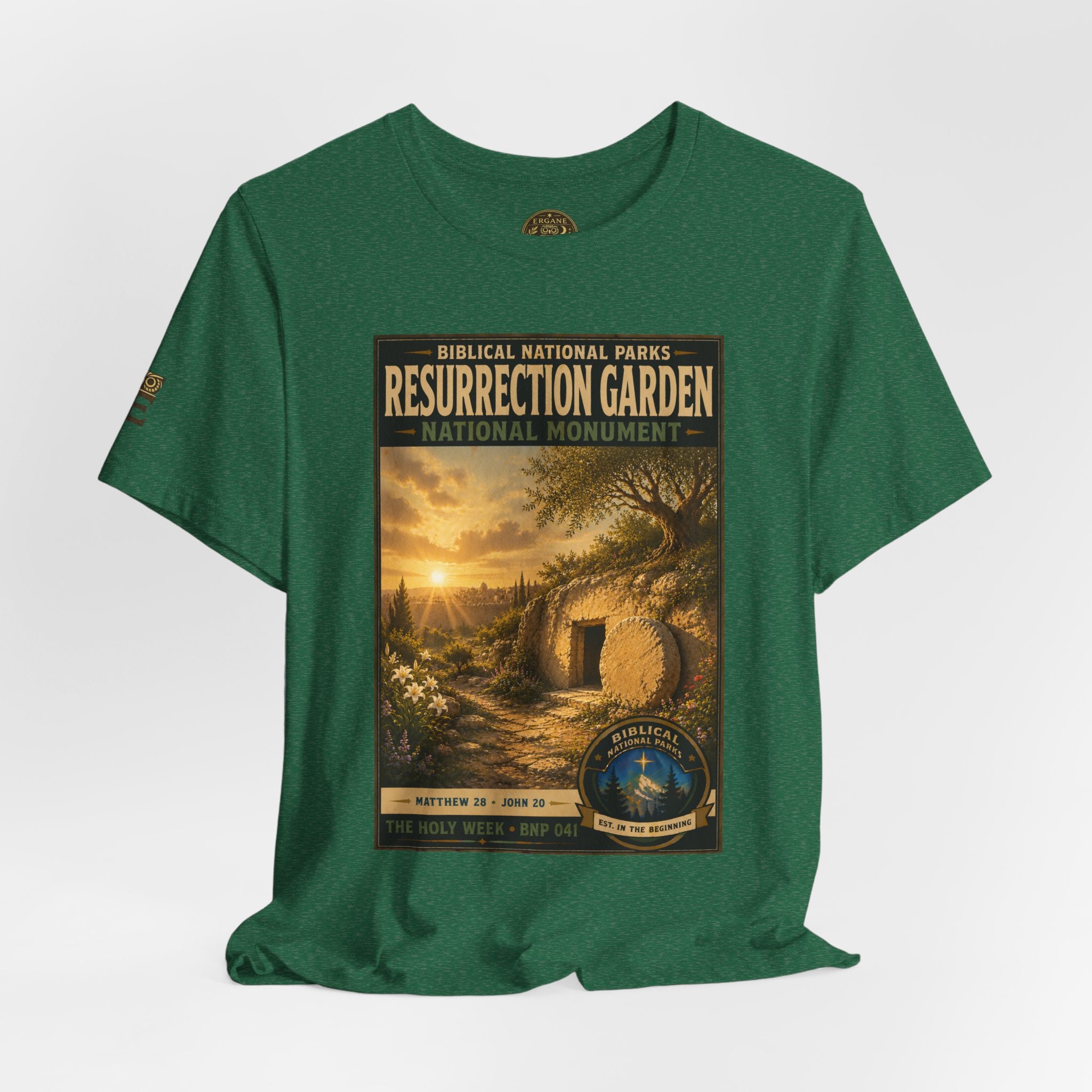 Biblical National Parks Collection VII- The Holy Week #041/041 | Matthew 28 - John 20 | Vintage nature poster Tee | Biblical national parks graphic shirt