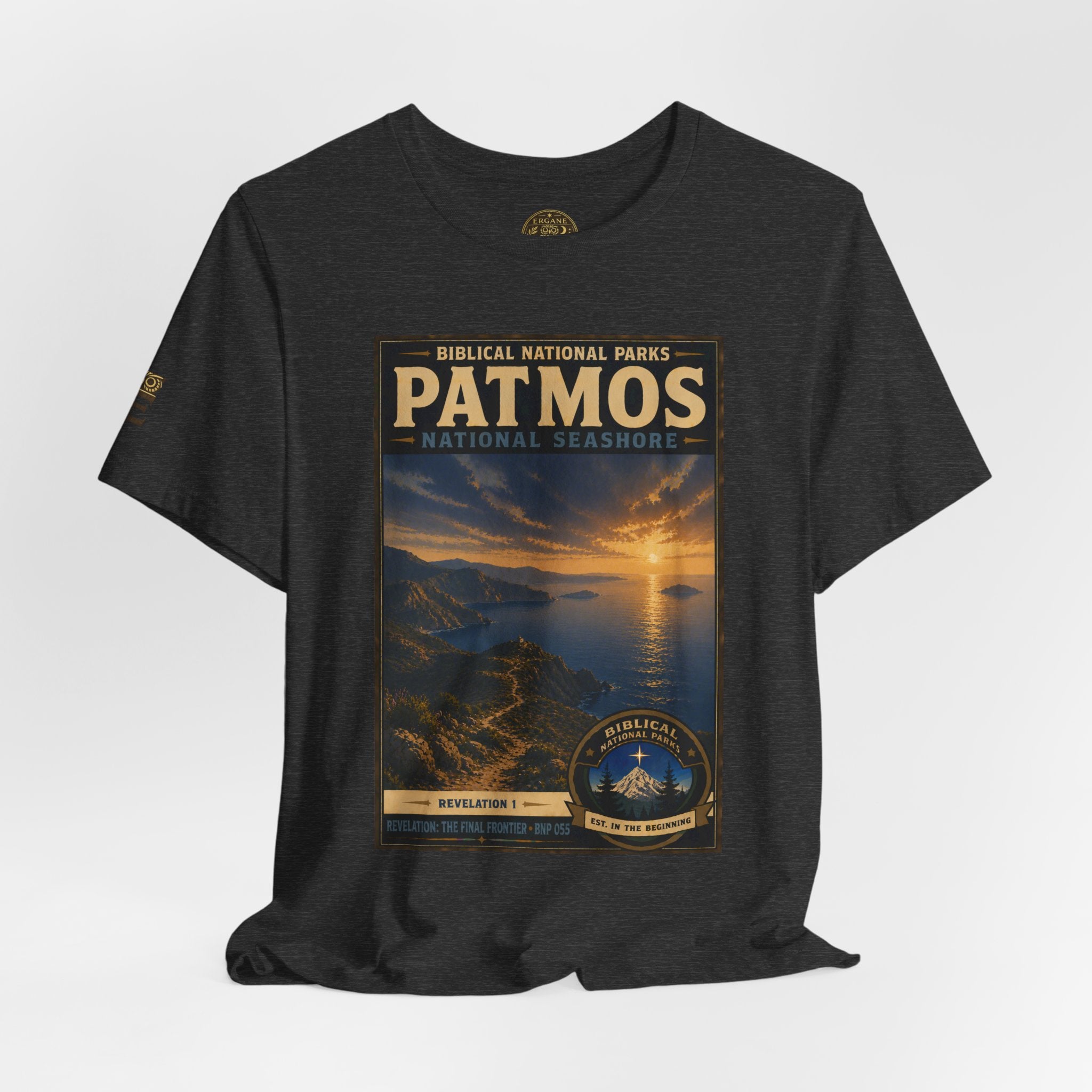 Biblical National Parks Collection X- #055/061 - Revelation: The Final Frontier | Revelation 1 | Vintage nature poster Tee | Biblical national parks graphic shirt