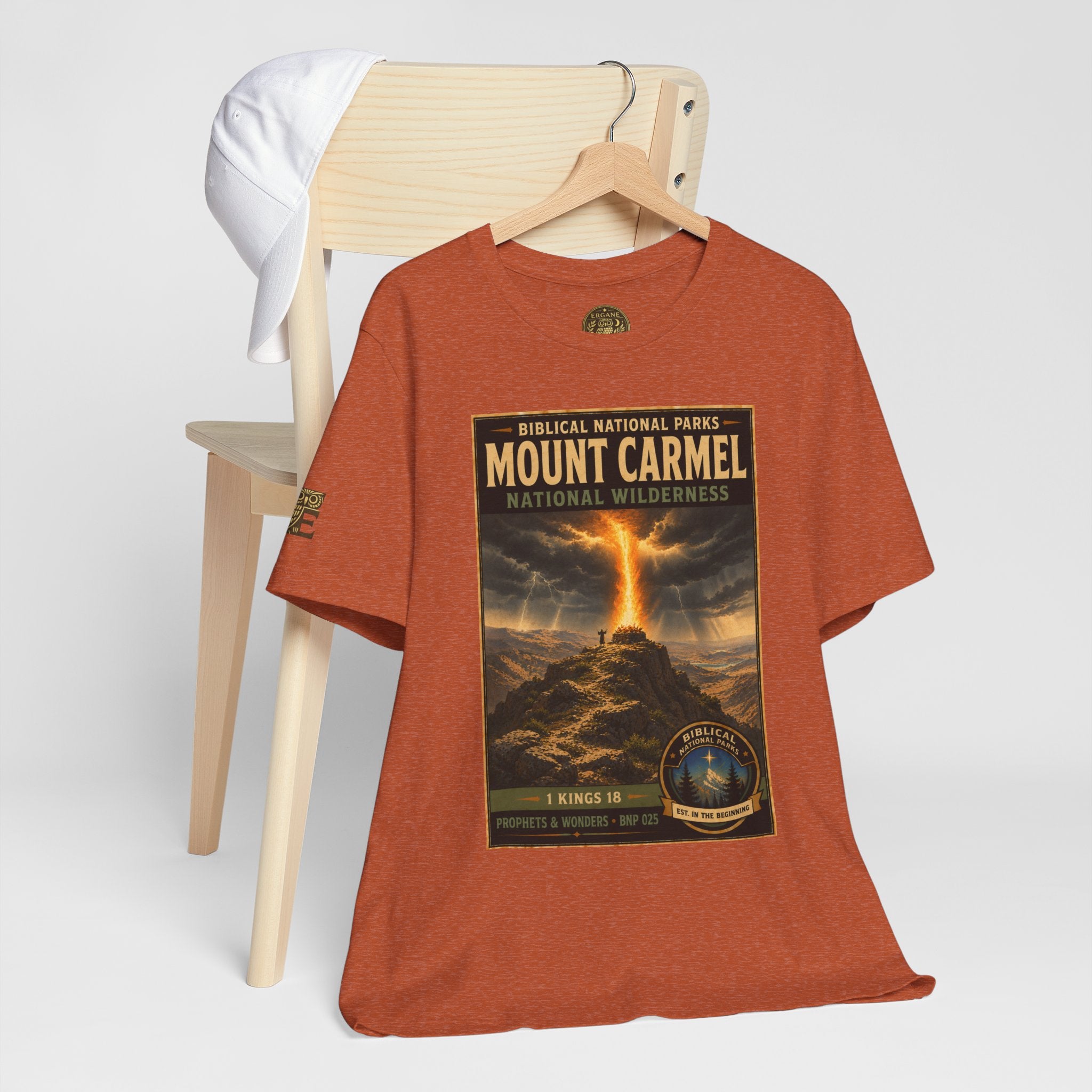 Biblical National Parks Collection V- Prophets & Wonders #025/030 1 Kings 18 | Vintage nature poster Tee | Biblical national parks graphic shirt