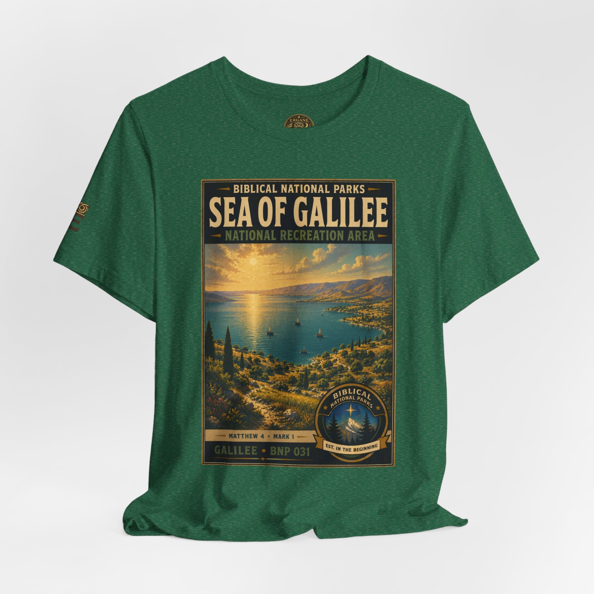 Biblical National Parks Collection VI- Galilee #031/035 Matthew 4 & Mark 1 | Vintage nature poster Tee | Biblical national parks graphic shirt