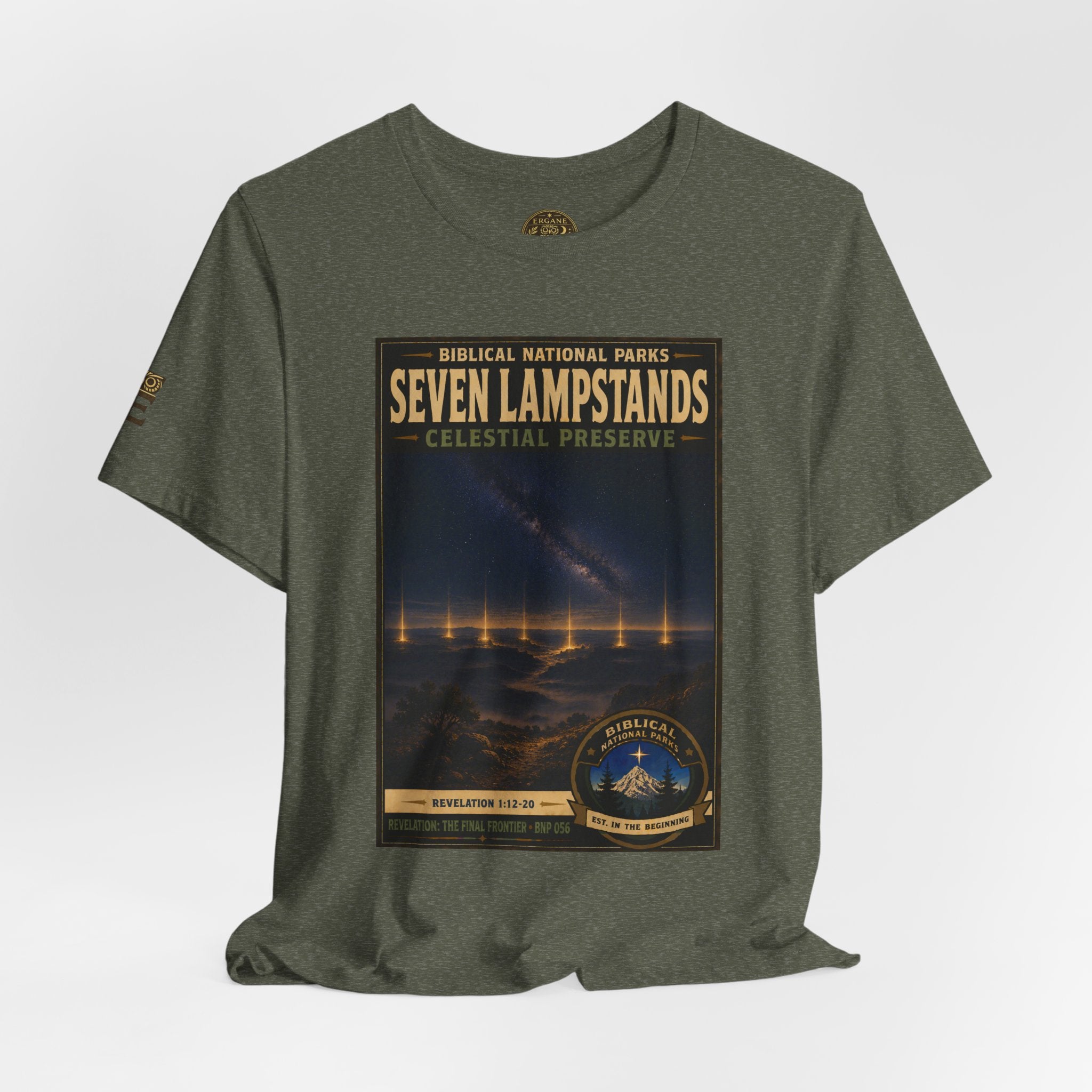Biblical National Parks Collection X- #056/061 - Revelation: The Final Frontier | Revelation 1: 12-20 | Vintage nature poster Tee | Biblical national parks graphic shirt