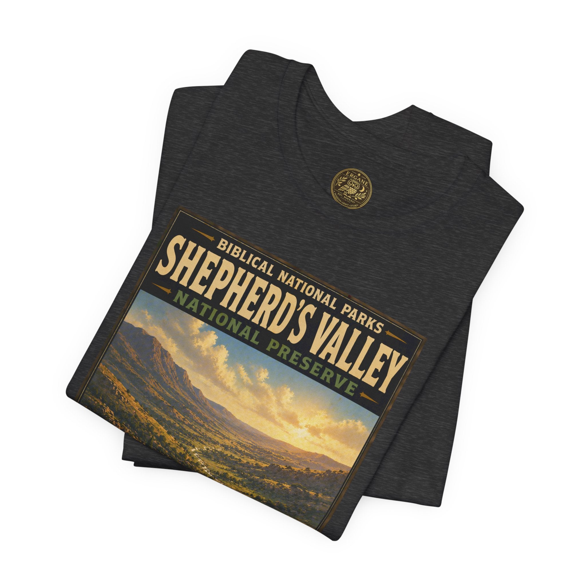 Biblical National Parks Collection IX- #050/054 -Psalms & Sacred Landscapes | Psalm 23 | Vintage nature poster Tee | Biblical national parks graphic shirt