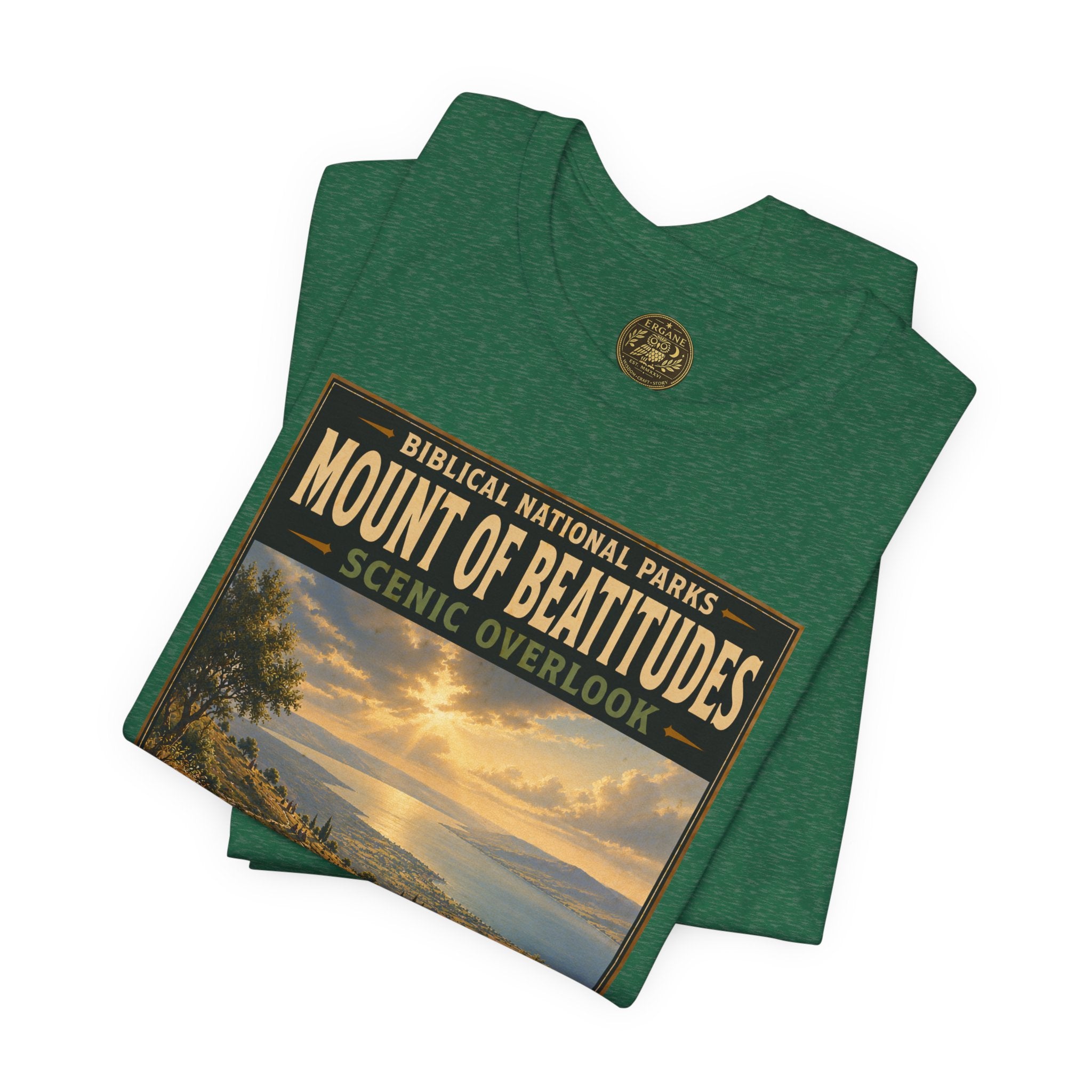 Biblical National Parks Collection VI- Galilee #033/035 Matthew 5-7 | Vintage nature poster Tee | Biblical national parks graphic shirt