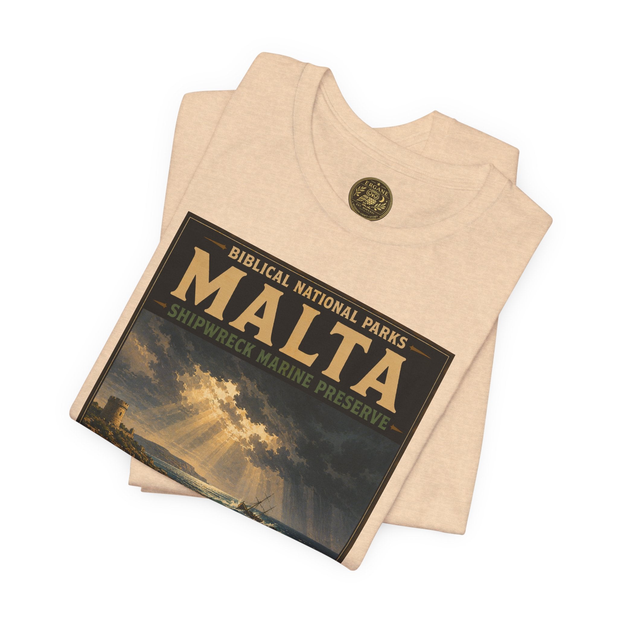 Biblical National Parks Collection VIII- The Apostles' Trails #049/049 | Acts 27-28 | Vintage nature poster Tee | Biblical national parks graphic shirt