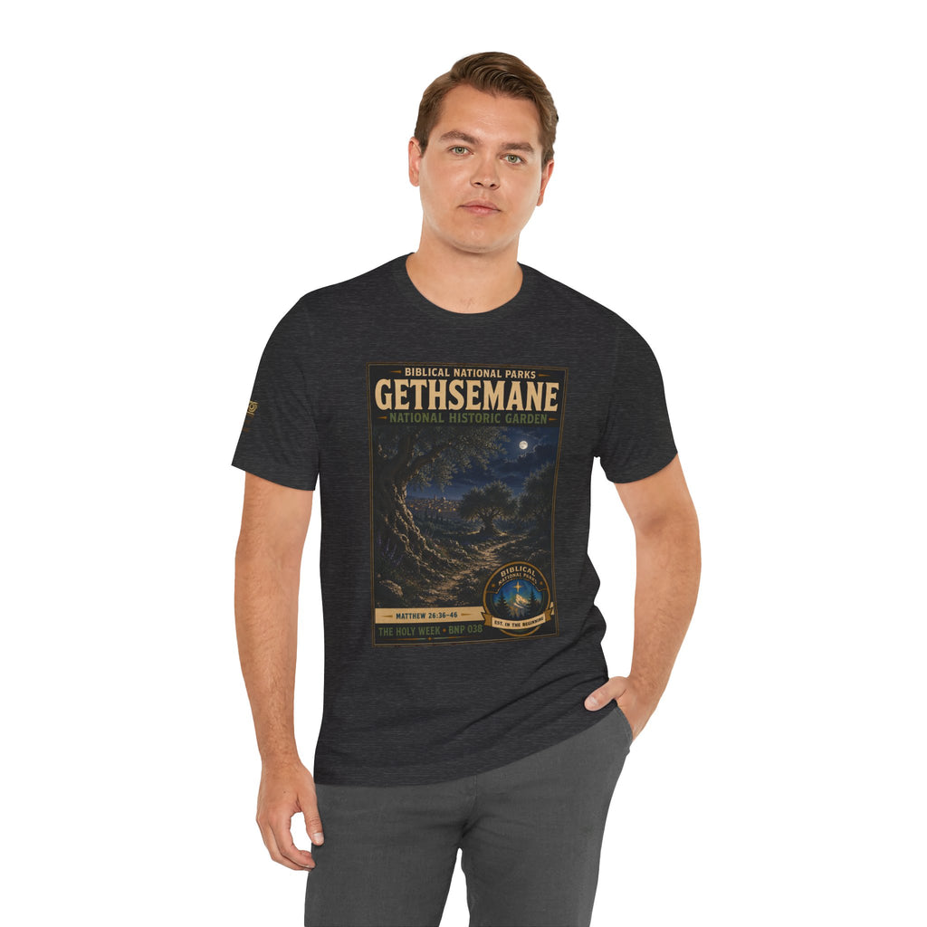 Biblical National Parks Collection VII- The Holy Week #038/041 | Matthew 26: 36-46 | Vintage nature poster Tee | Biblical national parks graphic shirt