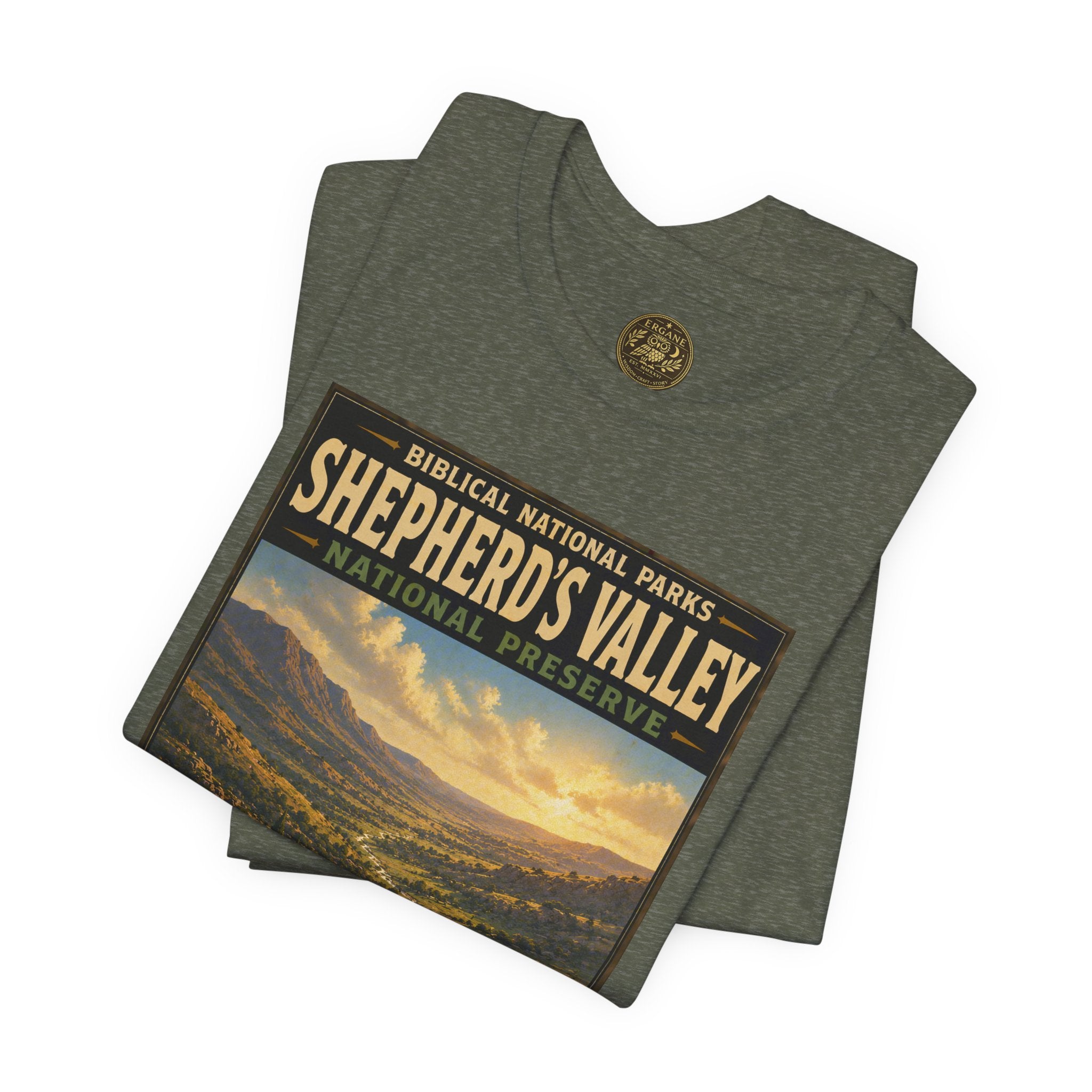 Biblical National Parks Collection IX- #050/054 -Psalms & Sacred Landscapes | Psalm 23 | Vintage nature poster Tee | Biblical national parks graphic shirt