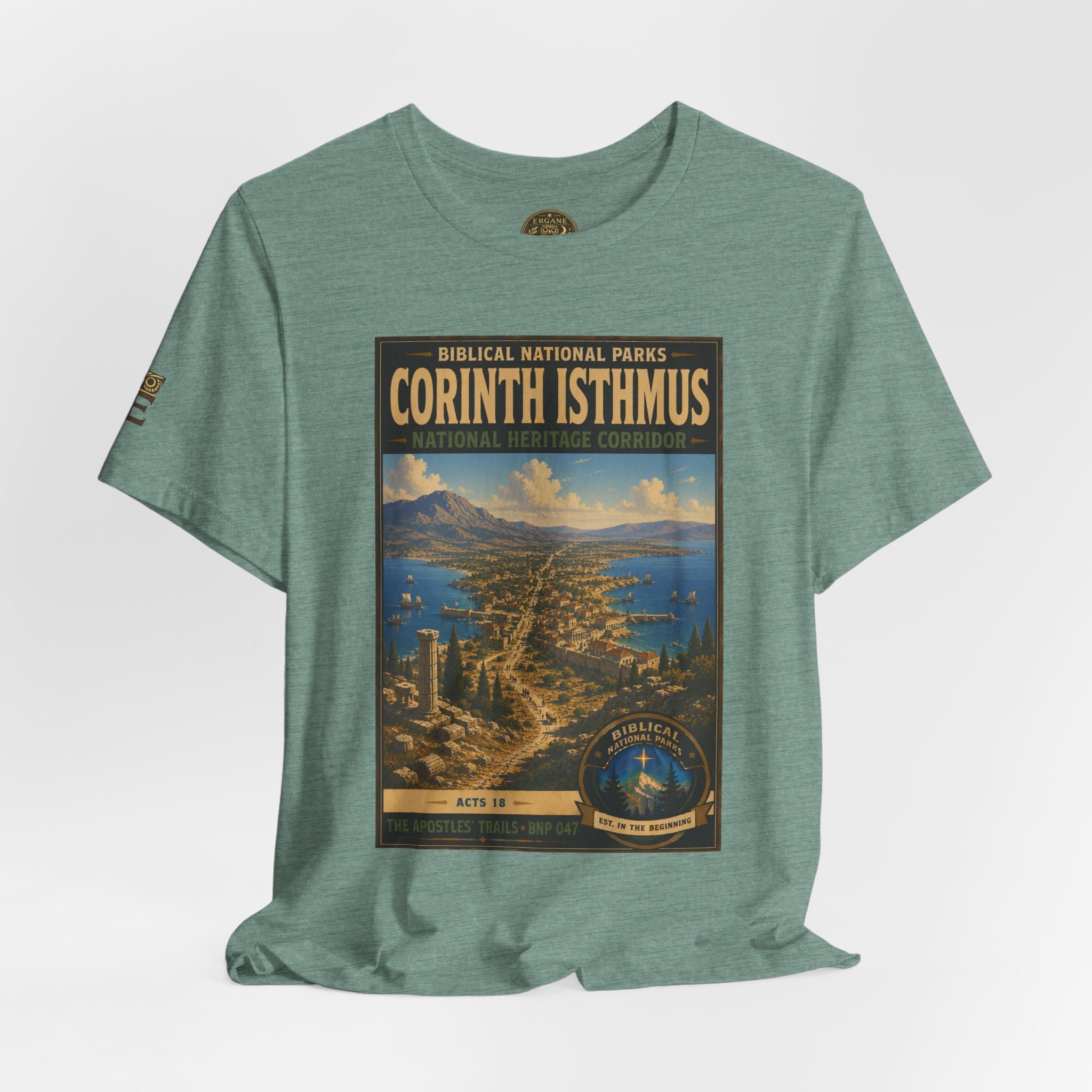 Biblical National Parks Collection VIII- The Apostles' Trails #047/049 | Acts 18 | Vintage nature poster Tee | Biblical national parks graphic shirt