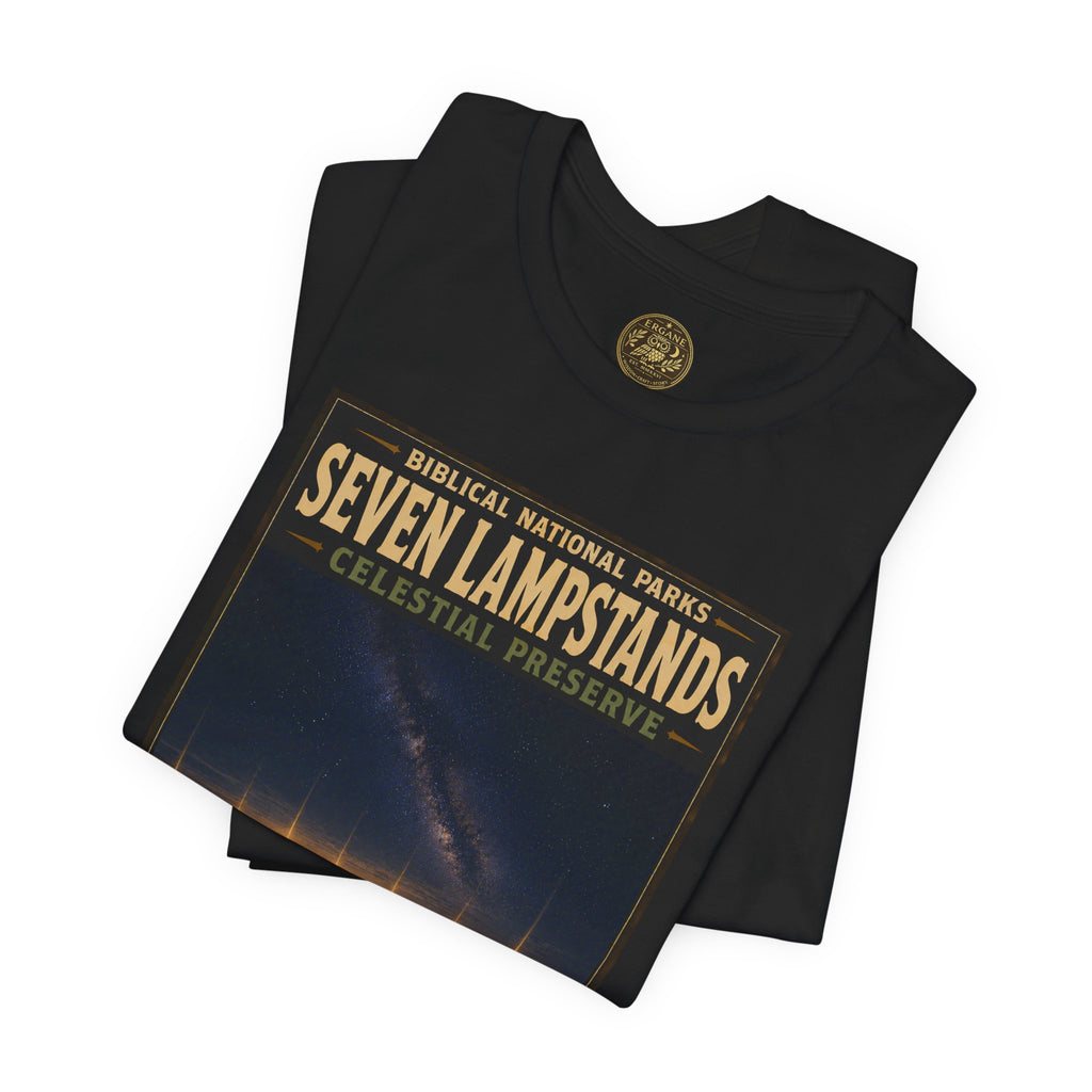 Biblical National Parks Collection X- #056/061 - Revelation: The Final Frontier | Revelation 1: 12-20 | Vintage nature poster Tee | Biblical national parks graphic shirt