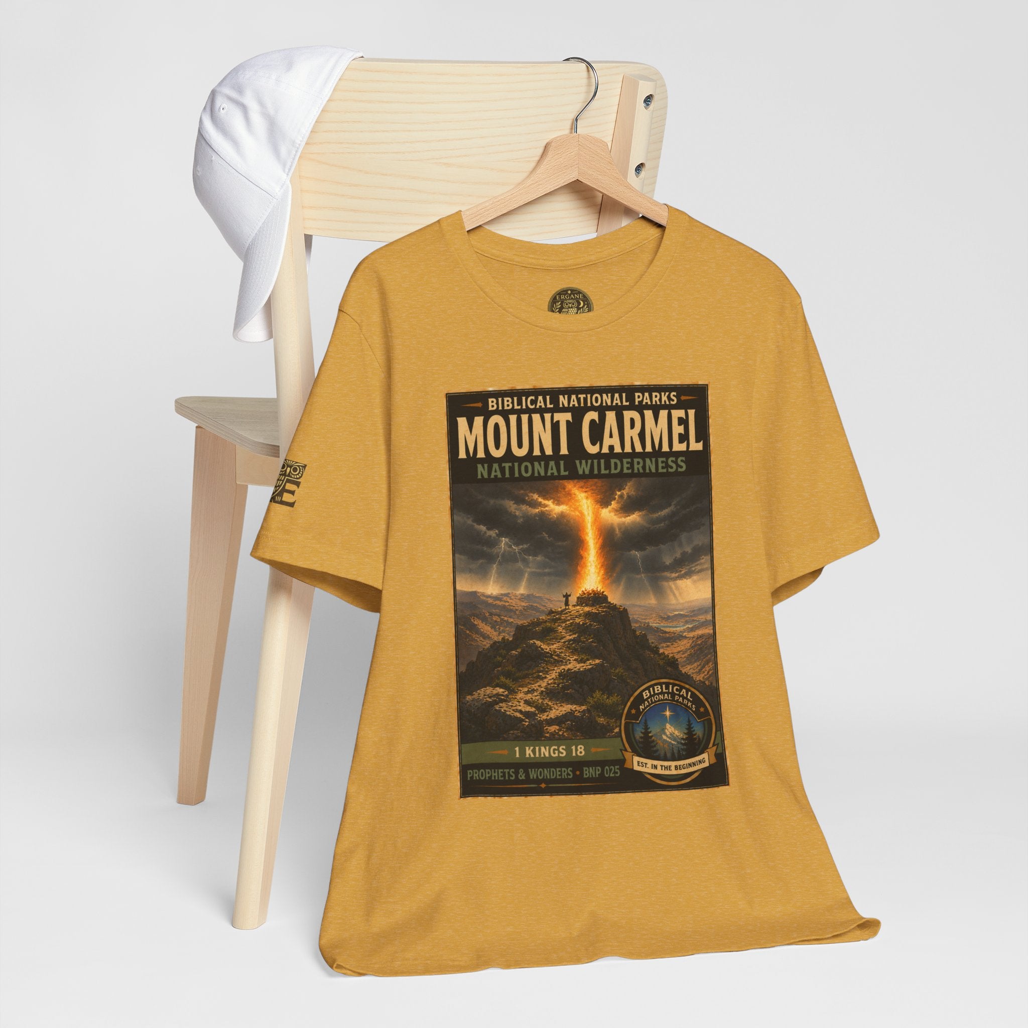 Biblical National Parks Collection V- Prophets & Wonders #025/030 1 Kings 18 | Vintage nature poster Tee | Biblical national parks graphic shirt