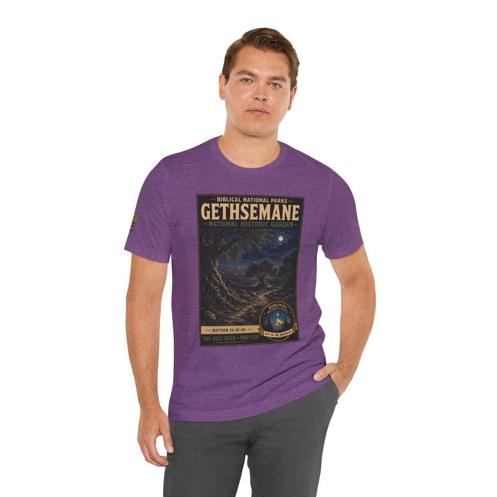 Biblical National Parks Collection VII- The Holy Week #038/041 | Matthew 26: 36-46 | Vintage nature poster Tee | Biblical national parks graphic shirt