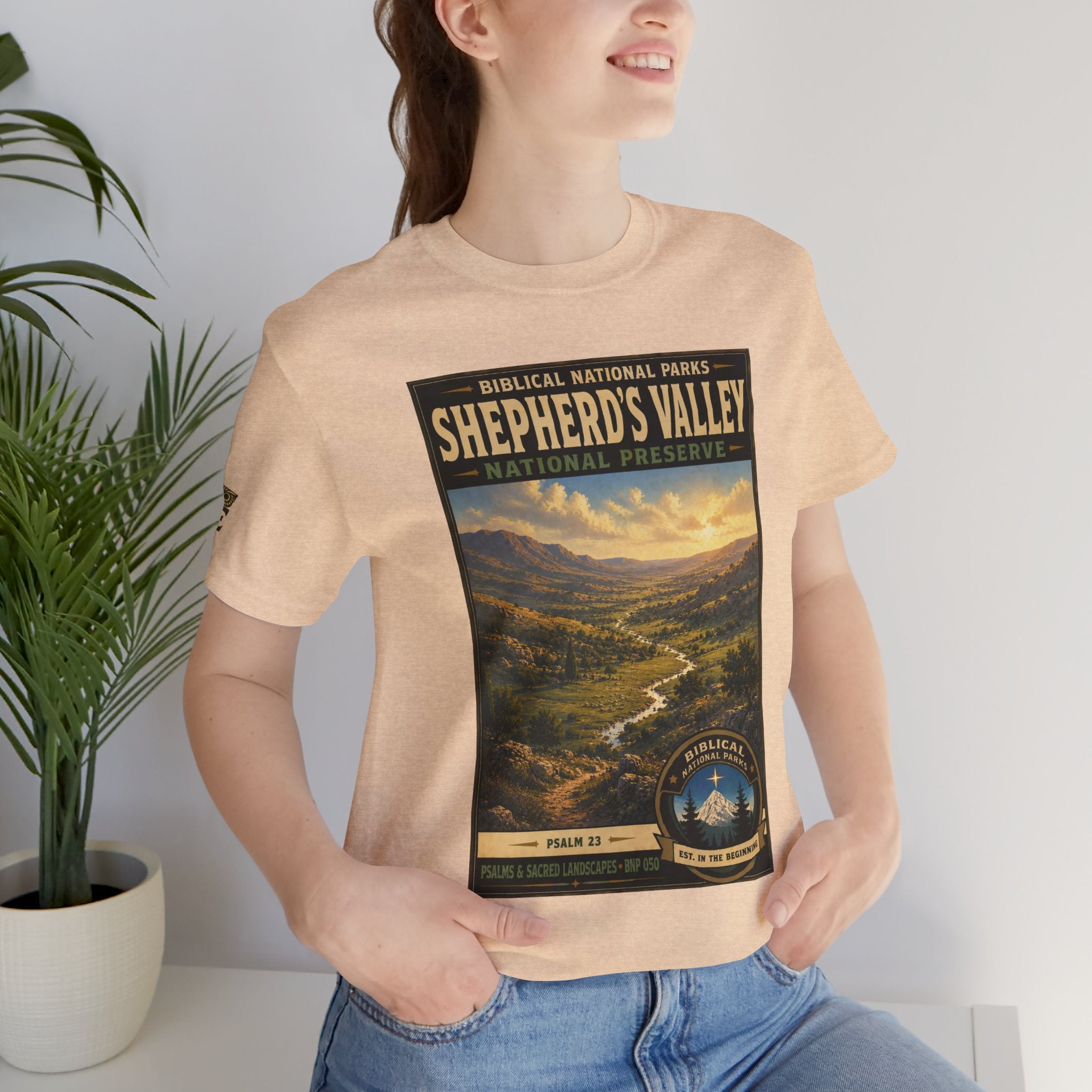 Biblical National Parks Collection IX- #050/054 -Psalms & Sacred Landscapes | Psalm 23 | Vintage nature poster Tee | Biblical national parks graphic shirt