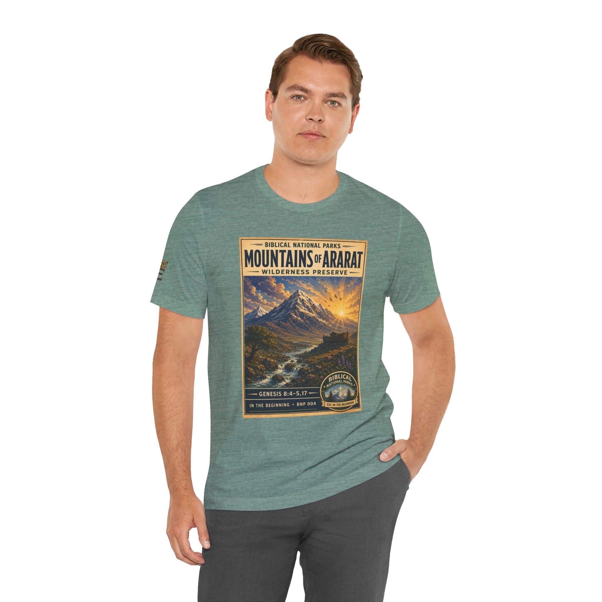 Biblical National Parks Collection I- In The Beginning #004/006 Genesis 8:4-5,17 | Vintage nature poster Tee | Biblical national parks graphic shirt