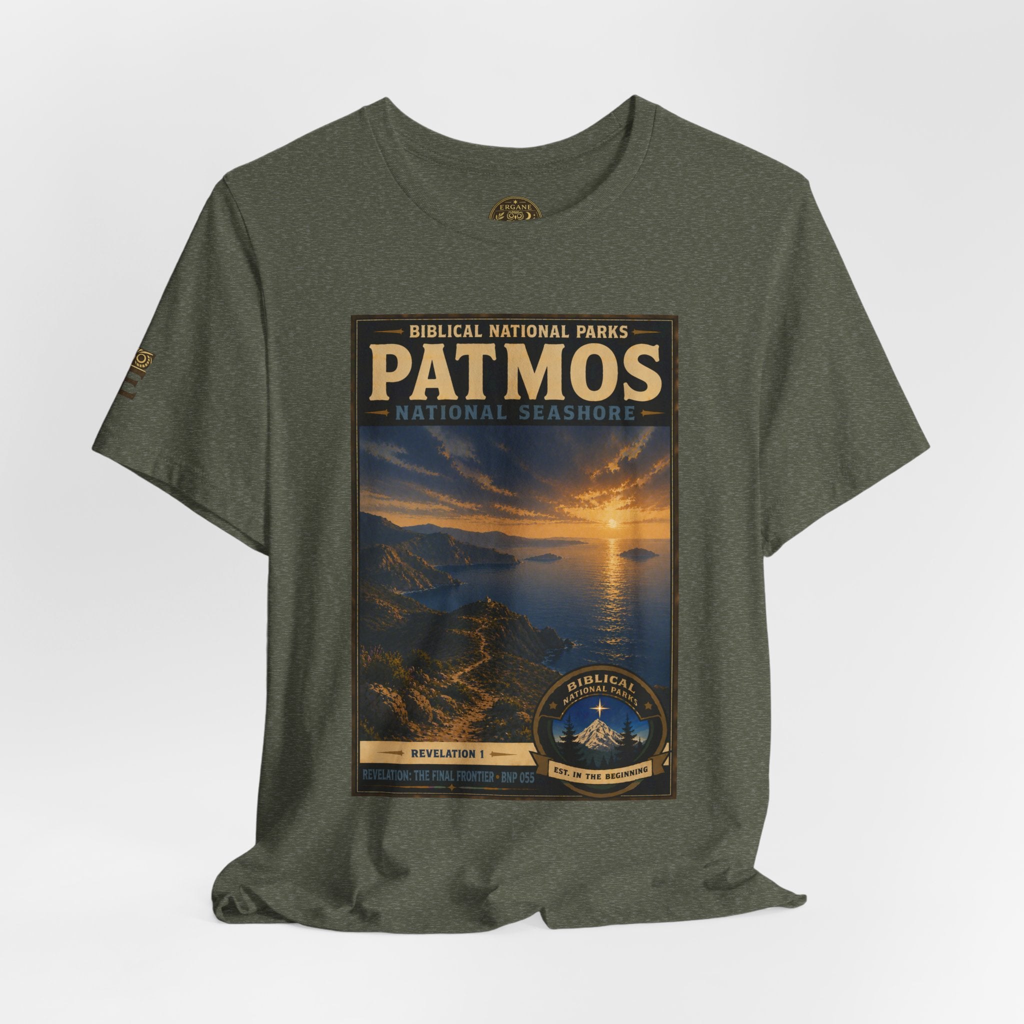 Biblical National Parks Collection X- #055/061 - Revelation: The Final Frontier | Revelation 1 | Vintage nature poster Tee | Biblical national parks graphic shirt
