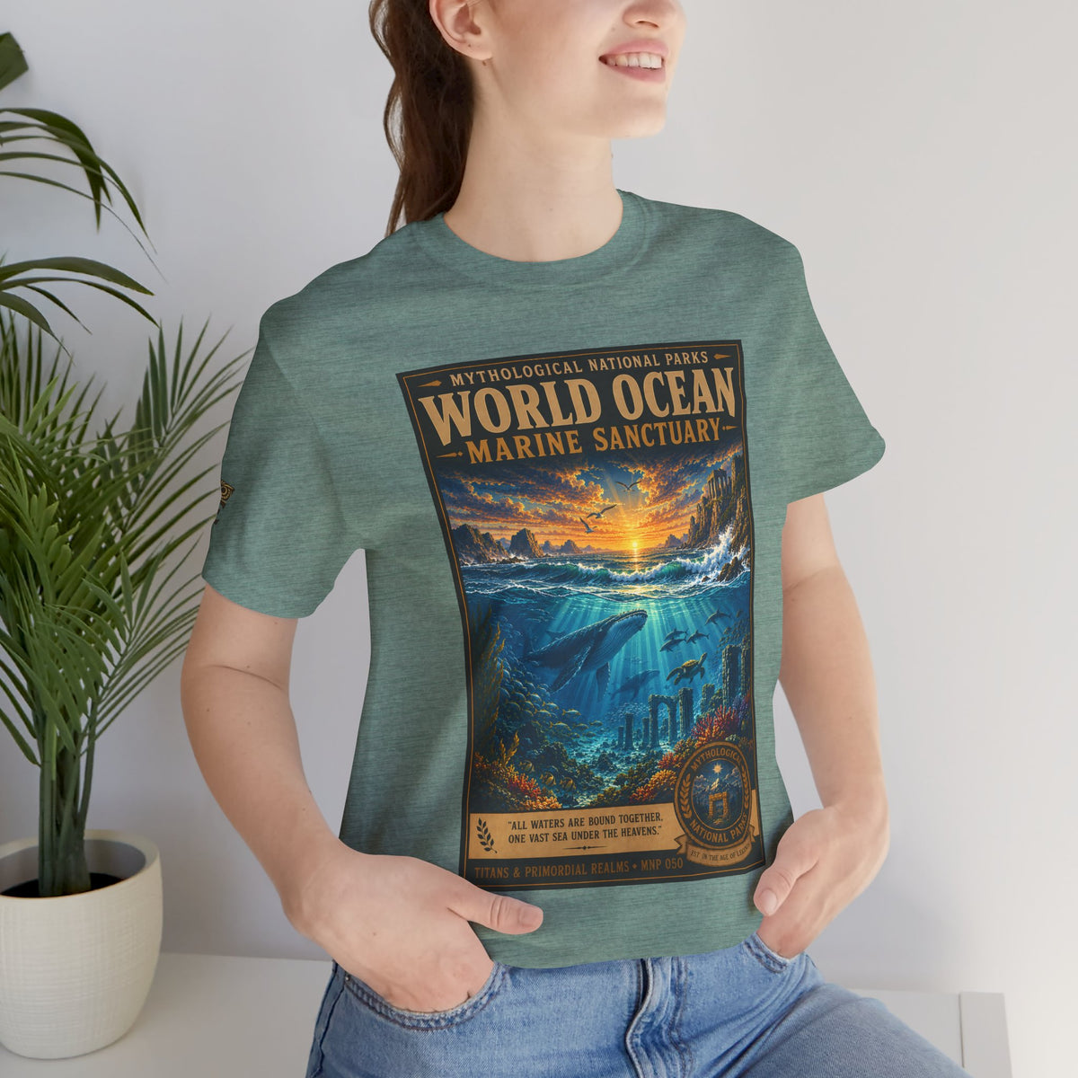 Mythological National Parks COLLECTION V- #050-050 TITANS & PRIMORDIAL REALMS | Vintage nature poster Tee | Mythological National Parks graphic shirt