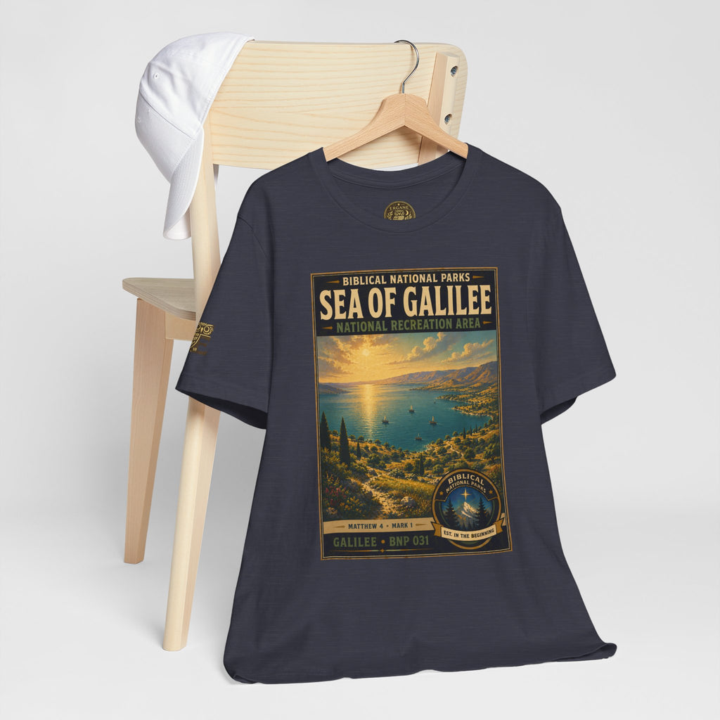 Biblical National Parks Collection VI- Galilee #031/035 Matthew 4 & Mark 1 | Vintage nature poster Tee | Biblical national parks graphic shirt