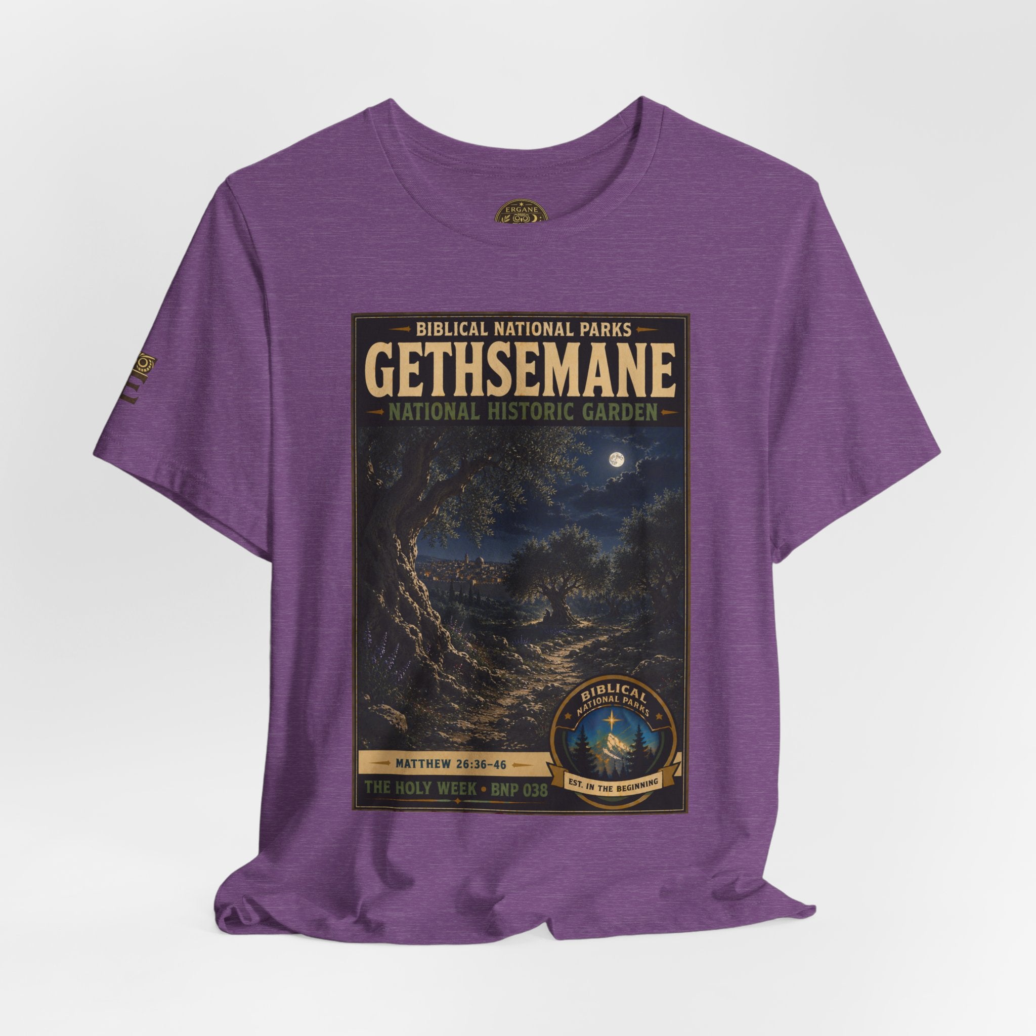 Biblical National Parks Collection VII- The Holy Week #038/041 | Matthew 26: 36-46 | Vintage nature poster Tee | Biblical national parks graphic shirt
