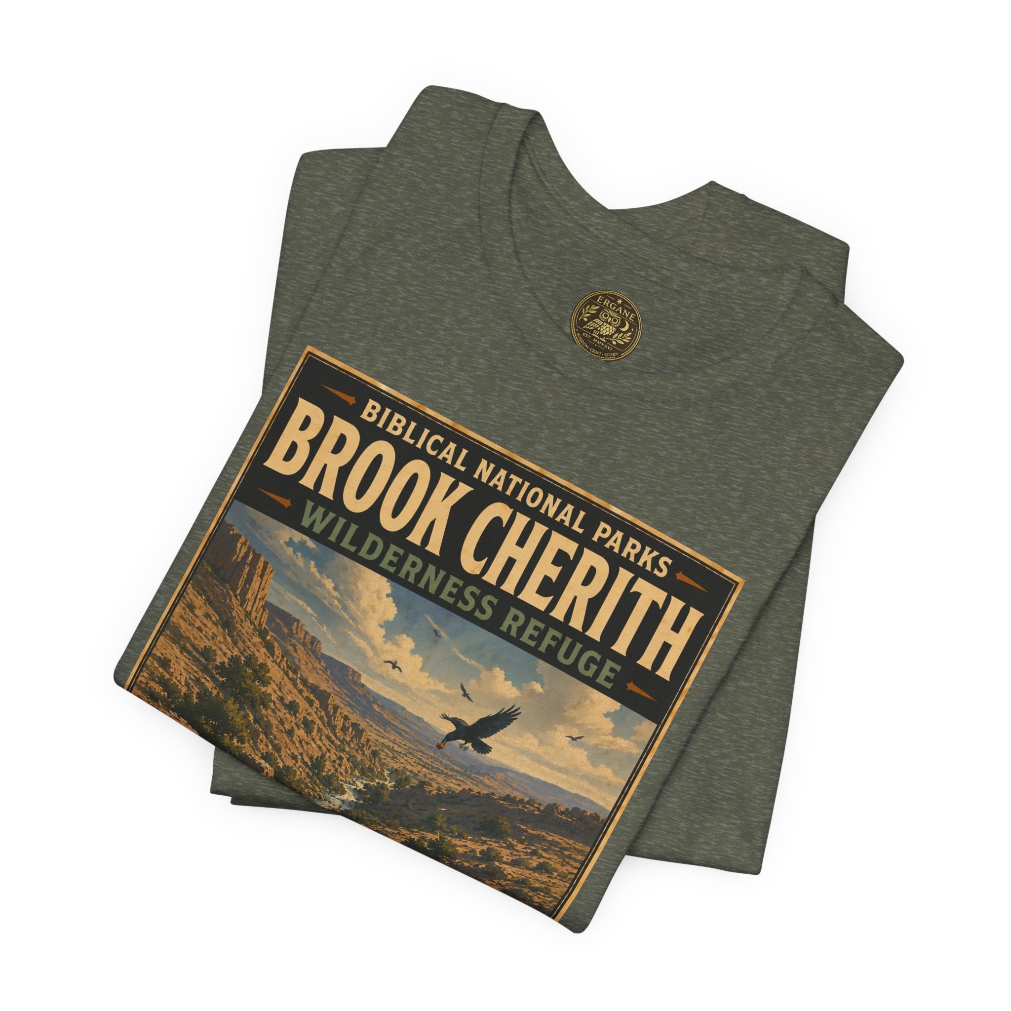 Biblical National Parks Collection V- Prophets & Wonders #024/030 1 Kings 17 | Vintage nature poster Tee | Biblical national parks graphic shirt