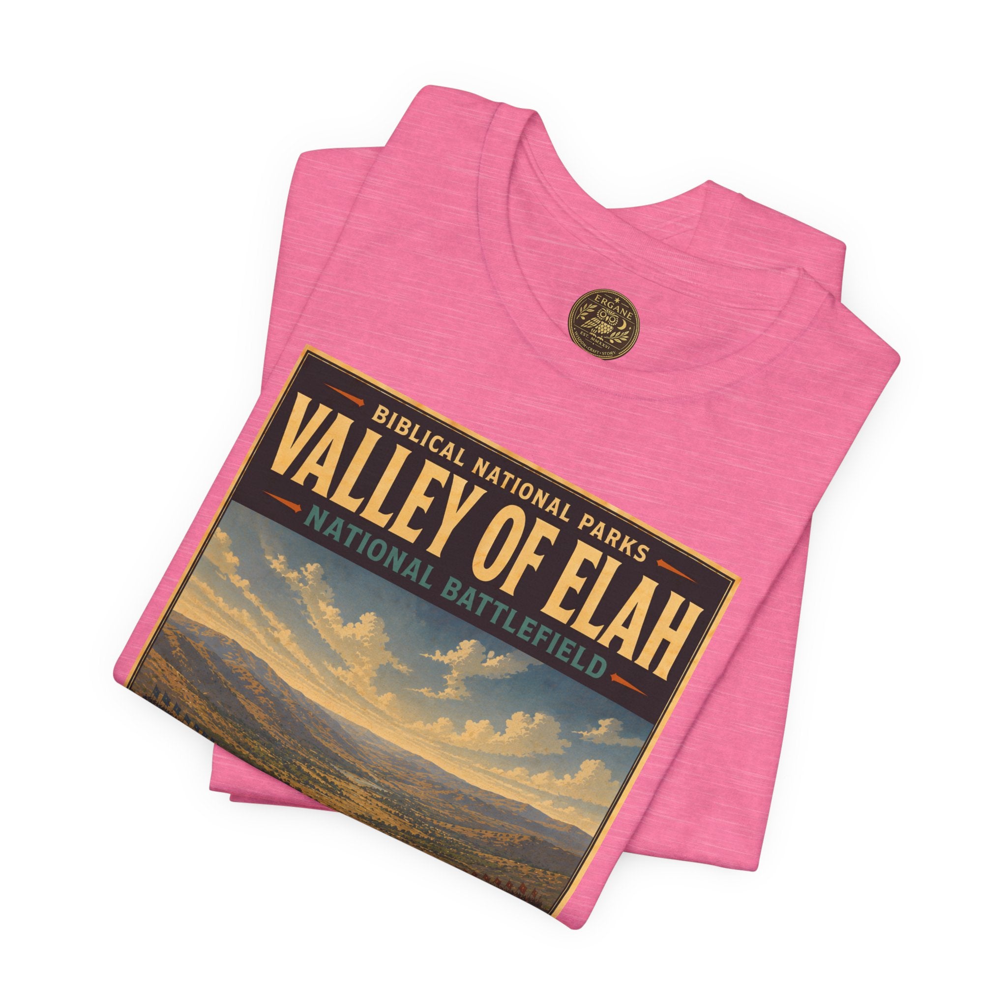 Biblical National Parks Collection IV- Heros & Battlefields #019/023 1 Samuel 17 | Vintage nature poster Tee | Biblical national parks graphic shirt