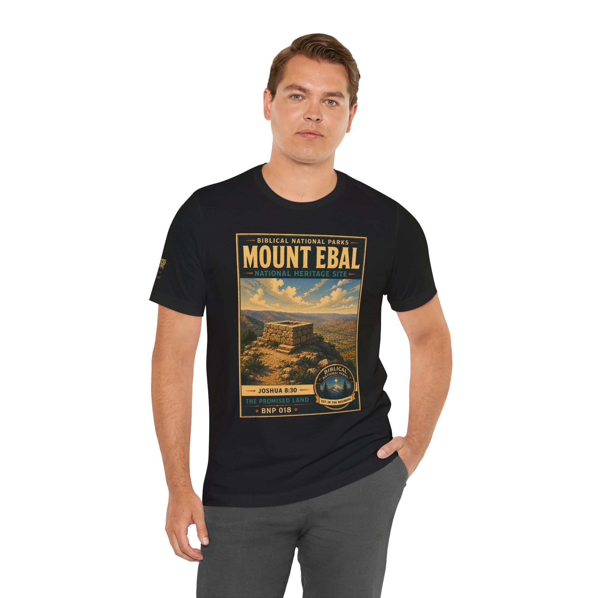 Biblical National Parks Collection III- The Promised Land #018/018 Joshua 8: 30 | Vintage nature poster Tee | Biblical national parks graphic shirt