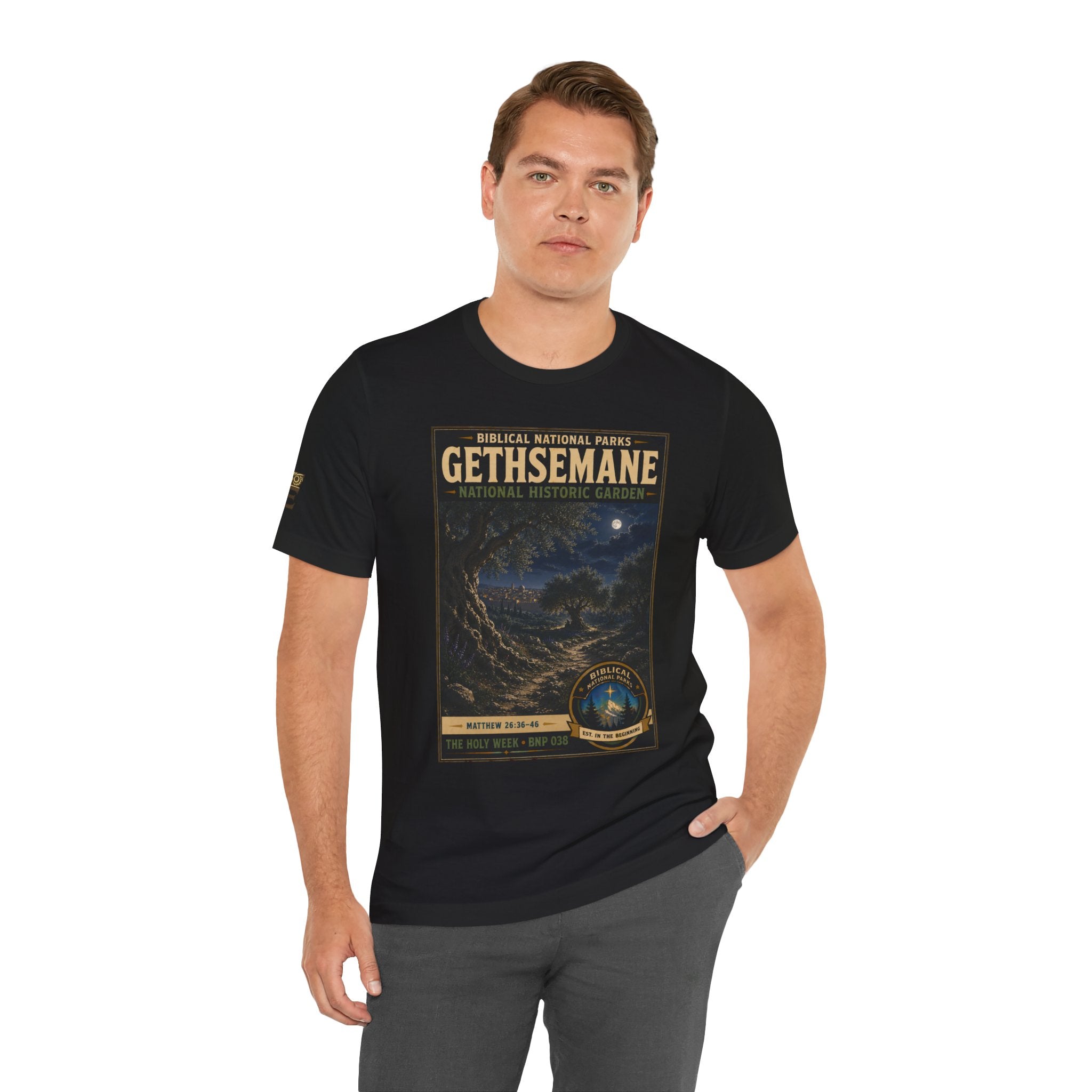 Biblical National Parks Collection VII- The Holy Week #038/041 | Matthew 26: 36-46 | Vintage nature poster Tee | Biblical national parks graphic shirt
