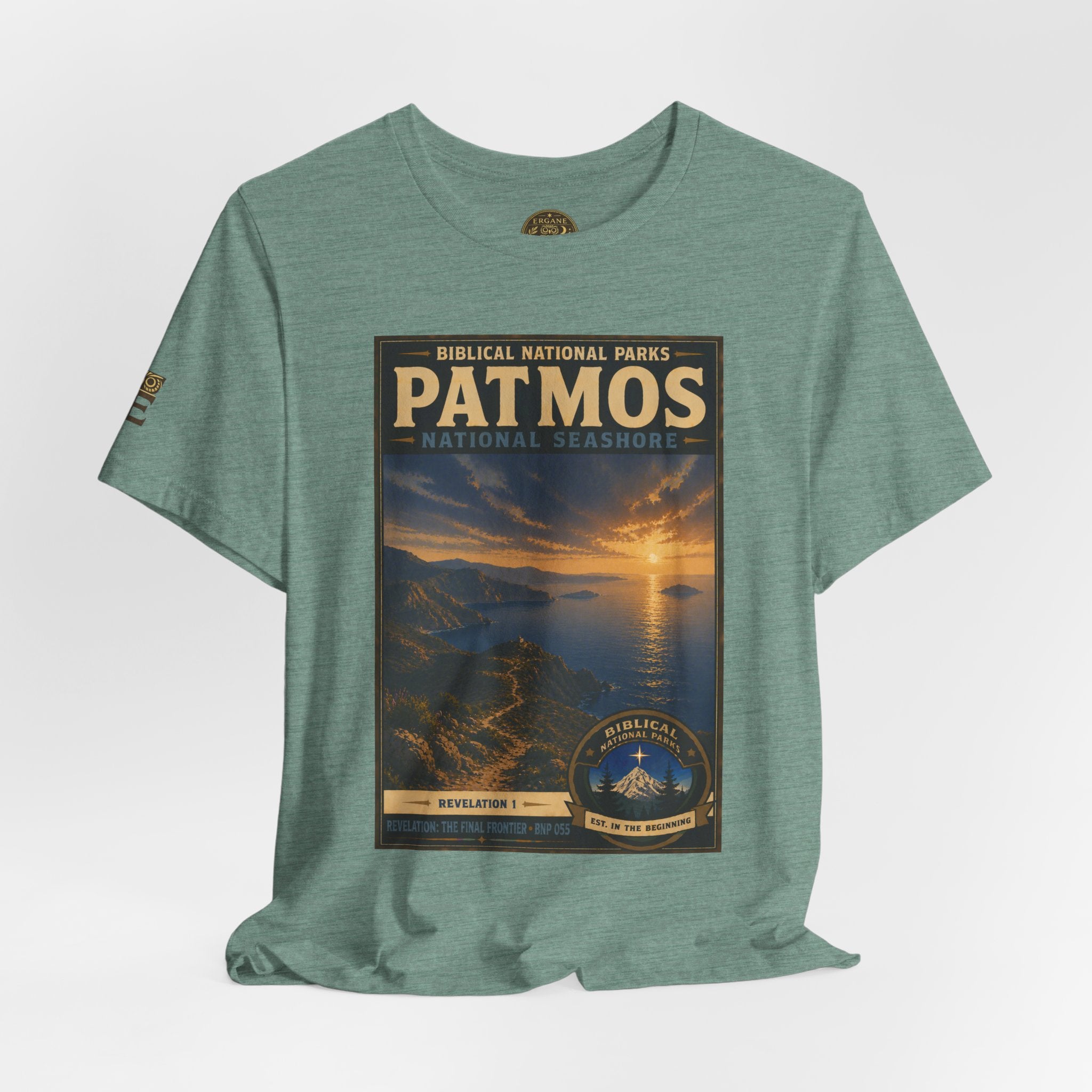 Biblical National Parks Collection X- #055/061 - Revelation: The Final Frontier | Revelation 1 | Vintage nature poster Tee | Biblical national parks graphic shirt