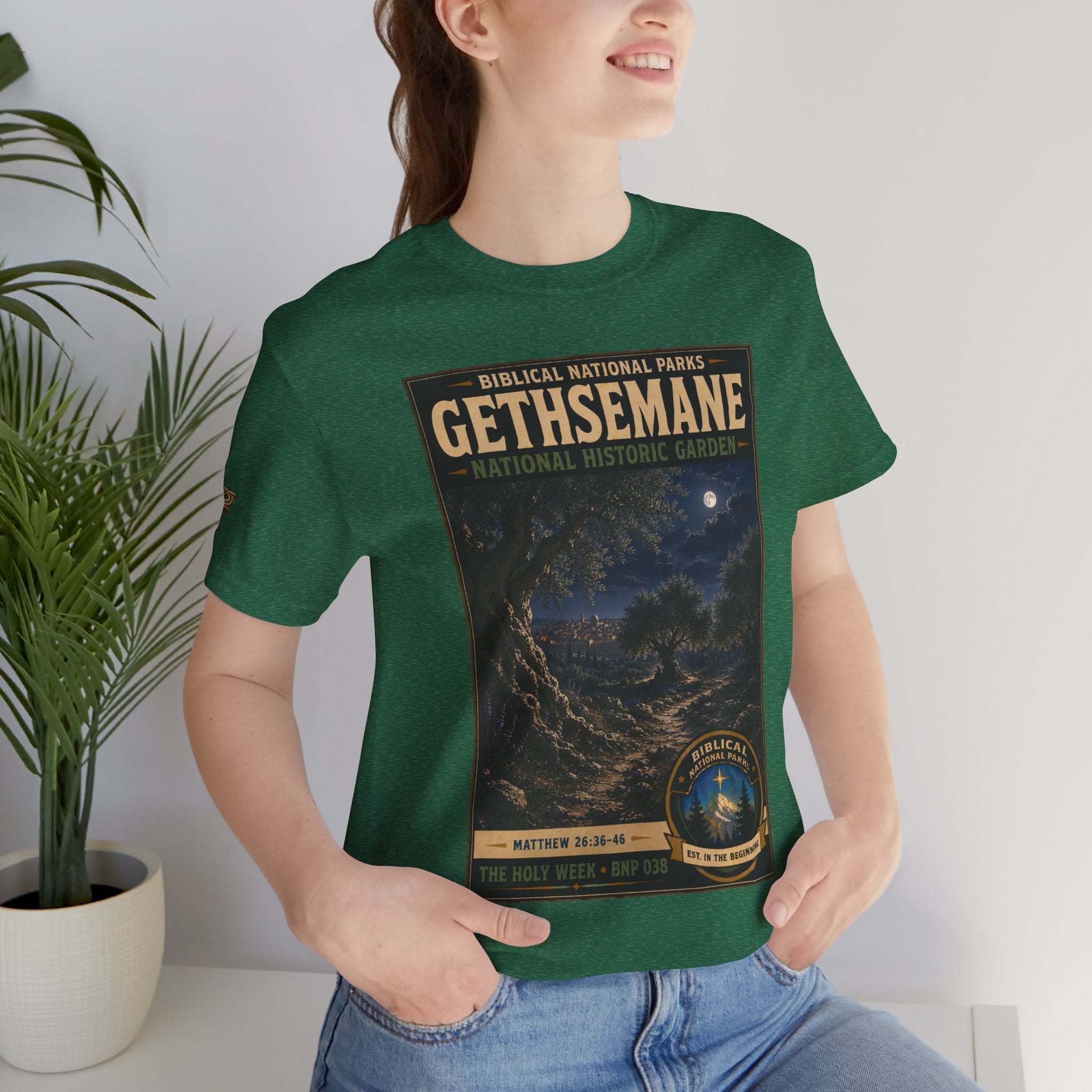 Biblical National Parks Collection VII- The Holy Week #038/041 | Matthew 26: 36-46 | Vintage nature poster Tee | Biblical national parks graphic shirt