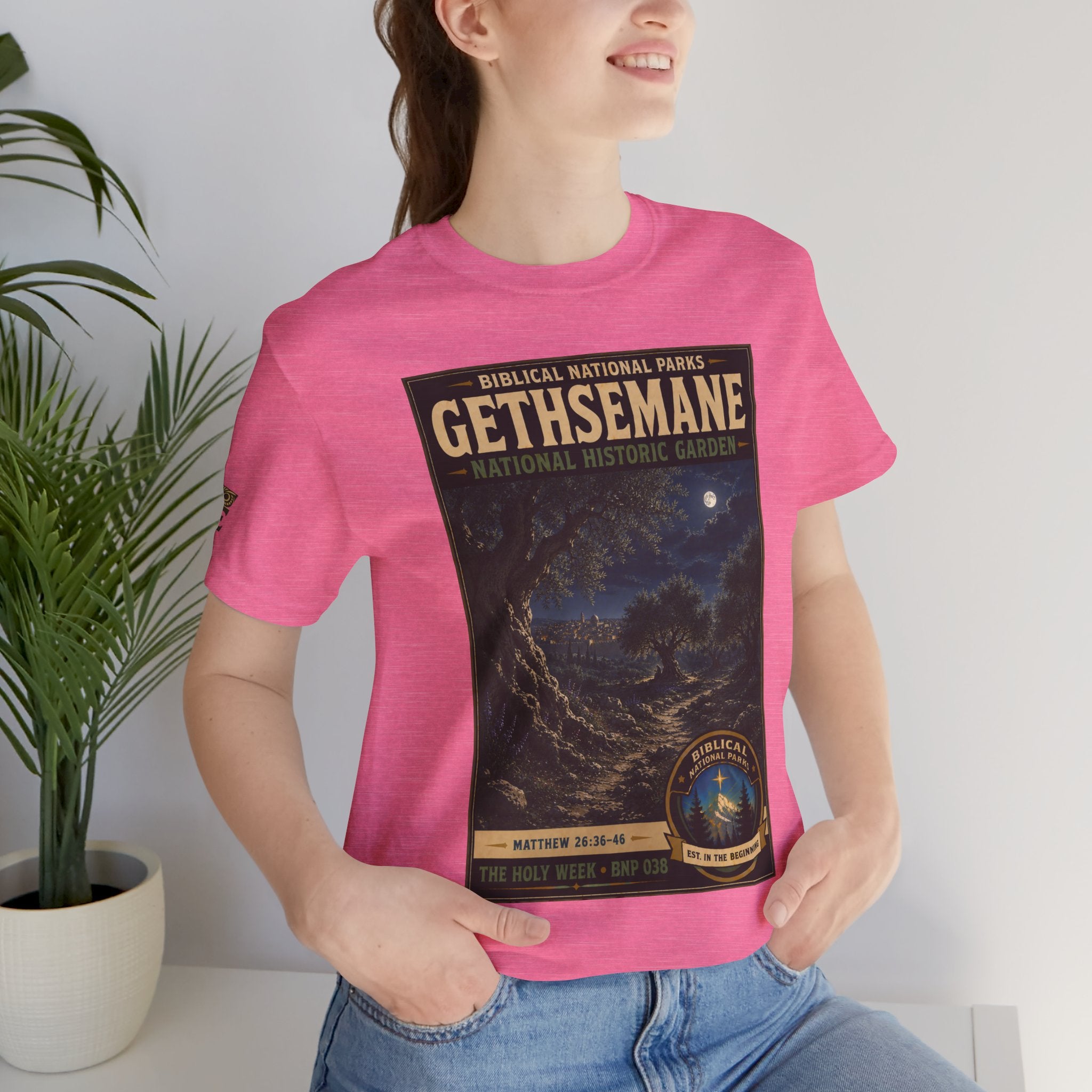Biblical National Parks Collection VII- The Holy Week #038/041 | Matthew 26: 36-46 | Vintage nature poster Tee | Biblical national parks graphic shirt