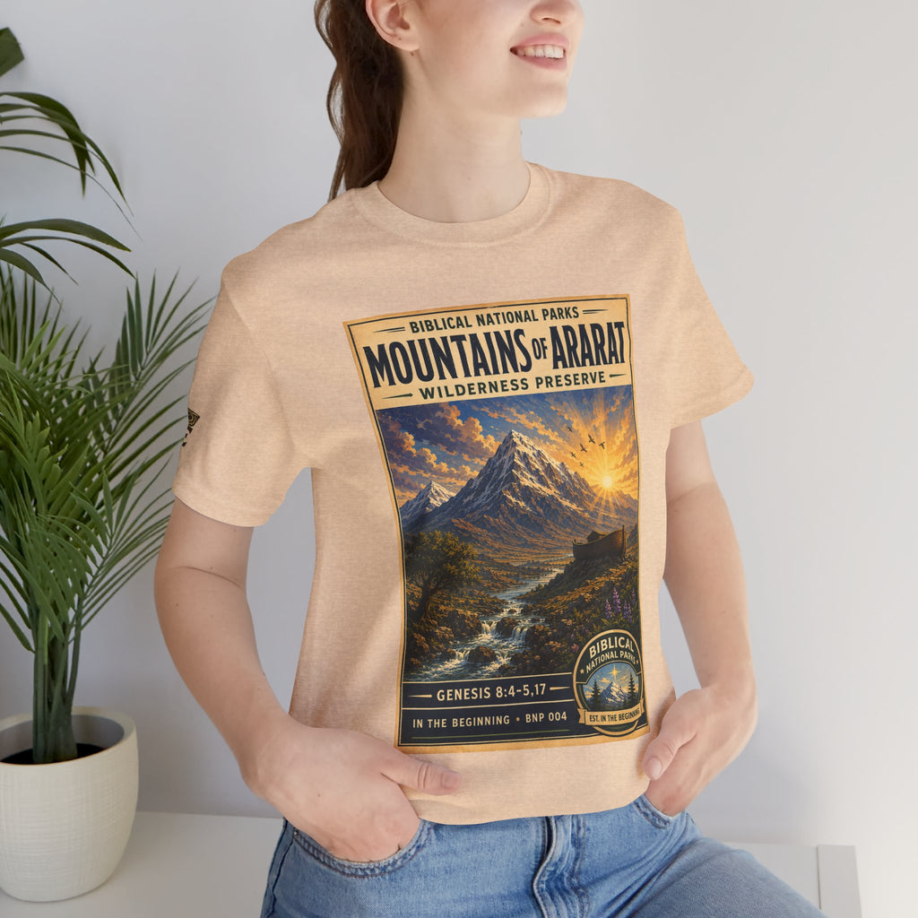 Biblical National Parks Collection I- In The Beginning #004/006 Genesis 8:4-5,17 | Vintage nature poster Tee | Biblical national parks graphic shirt
