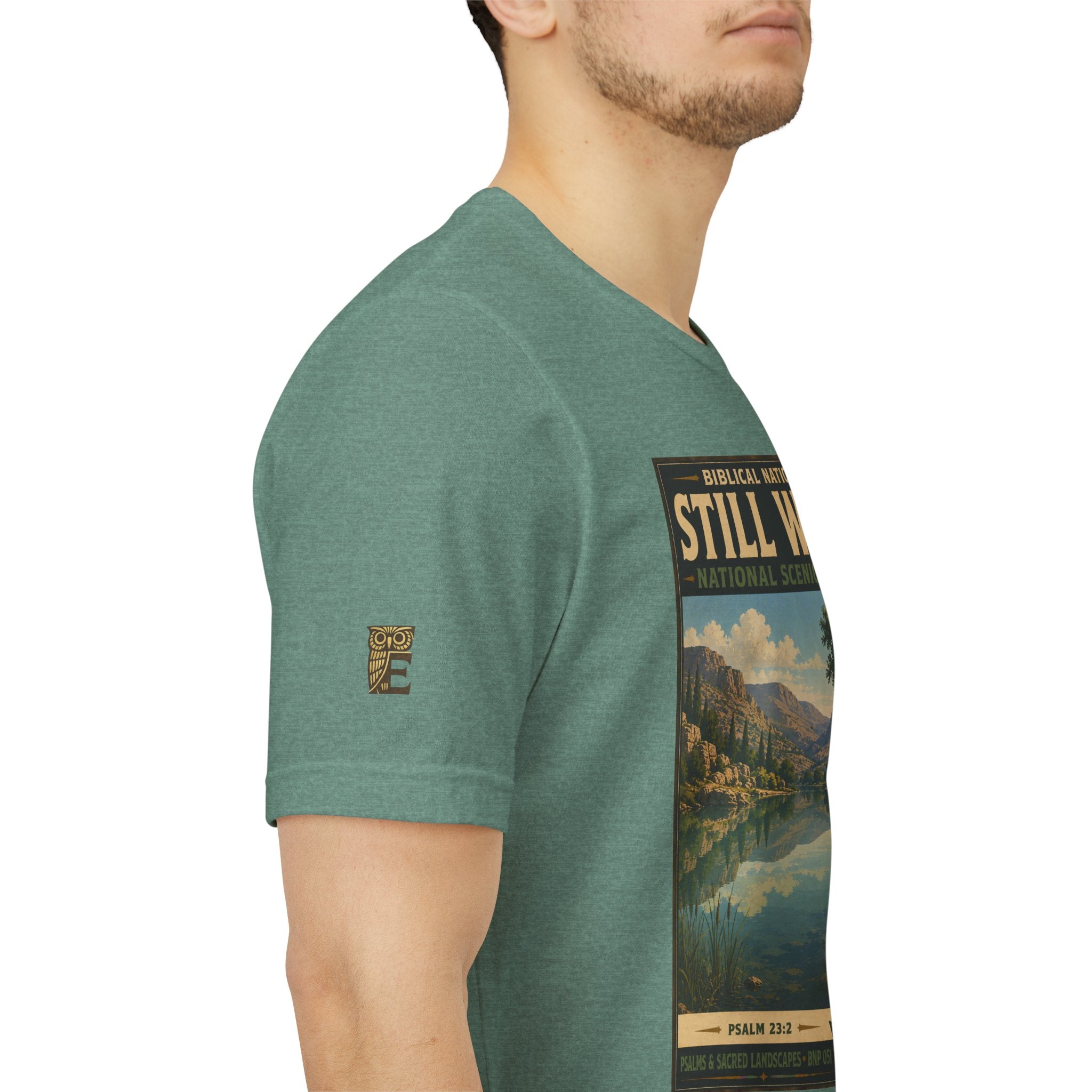 Biblical National Parks Collection IX- #051/054 -Psalms & Sacred Landscapes | Psalm 23:2 | Vintage nature poster Tee | Biblical national parks graphic shirt