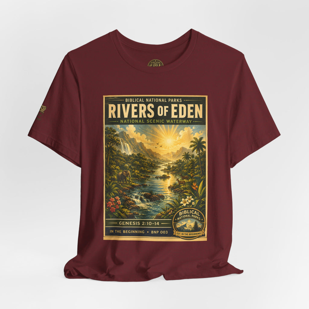 Biblical National Parks Collection I- In The Beginning #003/006 Genesis 2:10-14 | Vintage nature poster Tee | Biblical national parks graphic shirt