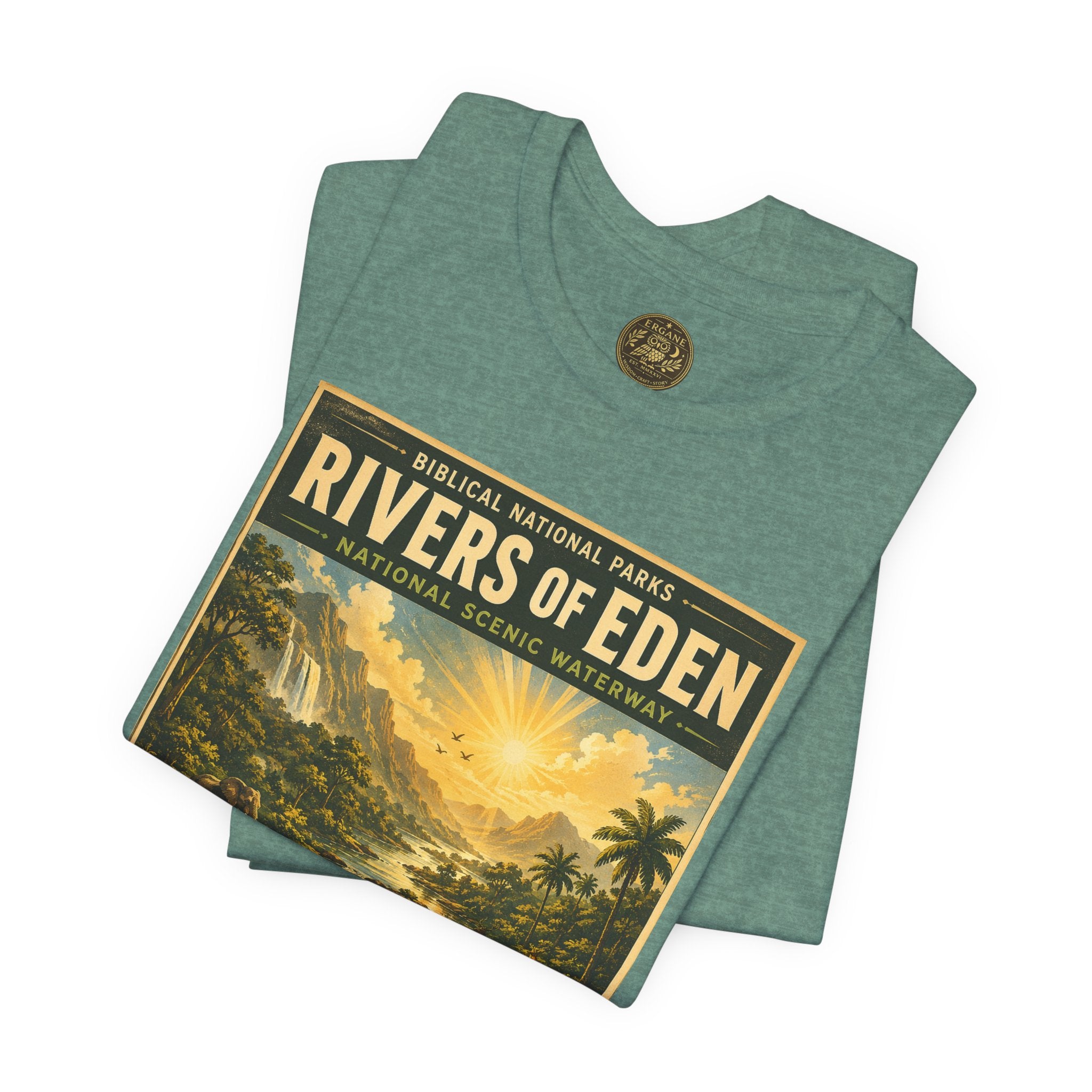 Biblical National Parks Collection I- In The Beginning #003/006 Genesis 2:10-14 | Vintage nature poster Tee | Biblical national parks graphic shirt