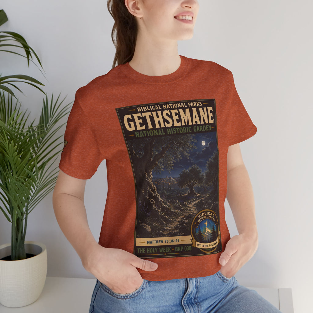 Biblical National Parks Collection VII- The Holy Week #038/041 | Matthew 26: 36-46 | Vintage nature poster Tee | Biblical national parks graphic shirt