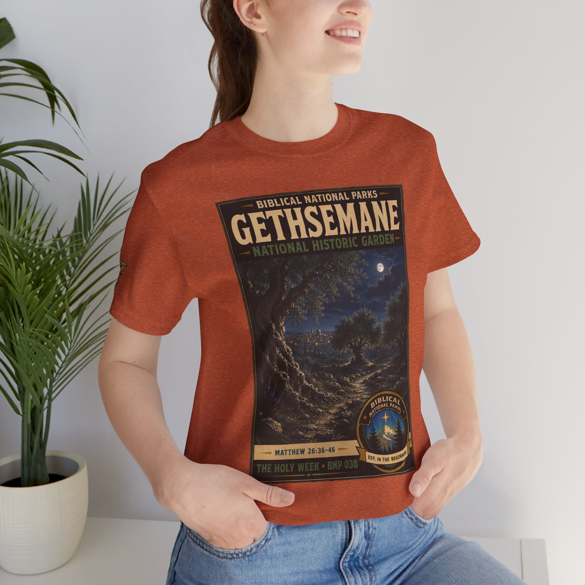 Biblical National Parks Collection VII- The Holy Week #038/041 | Matthew 26: 36-46 | Vintage nature poster Tee | Biblical national parks graphic shirt