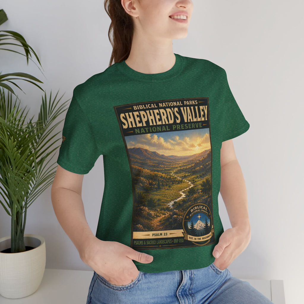 Biblical National Parks Collection IX- #050/054 -Psalms & Sacred Landscapes | Psalm 23 | Vintage nature poster Tee | Biblical national parks graphic shirt
