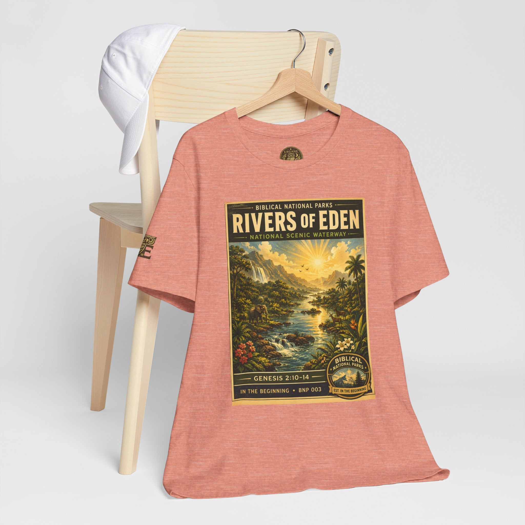 Biblical National Parks Collection I- In The Beginning #003/006 Genesis 2:10-14 | Vintage nature poster Tee | Biblical national parks graphic shirt