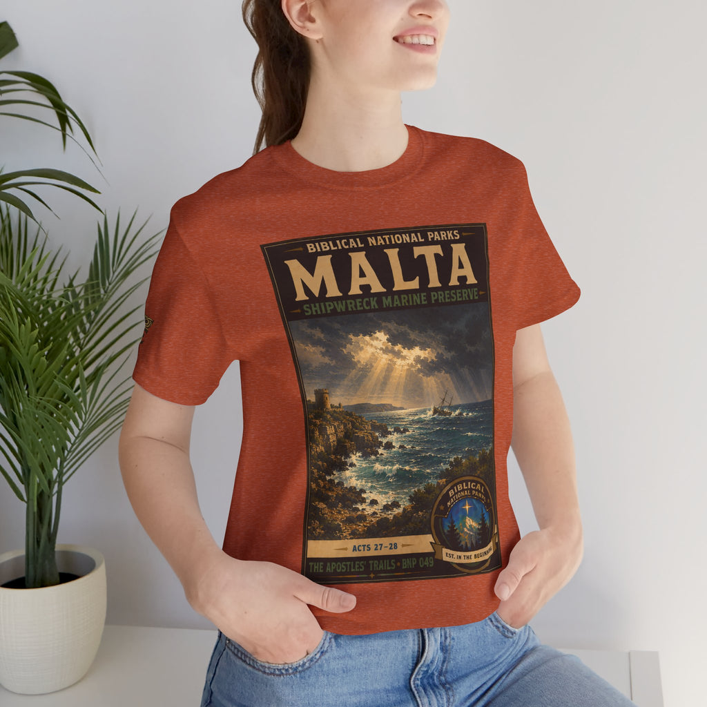Biblical National Parks Collection VIII- The Apostles' Trails #049/049 | Acts 27-28 | Vintage nature poster Tee | Biblical national parks graphic shirt